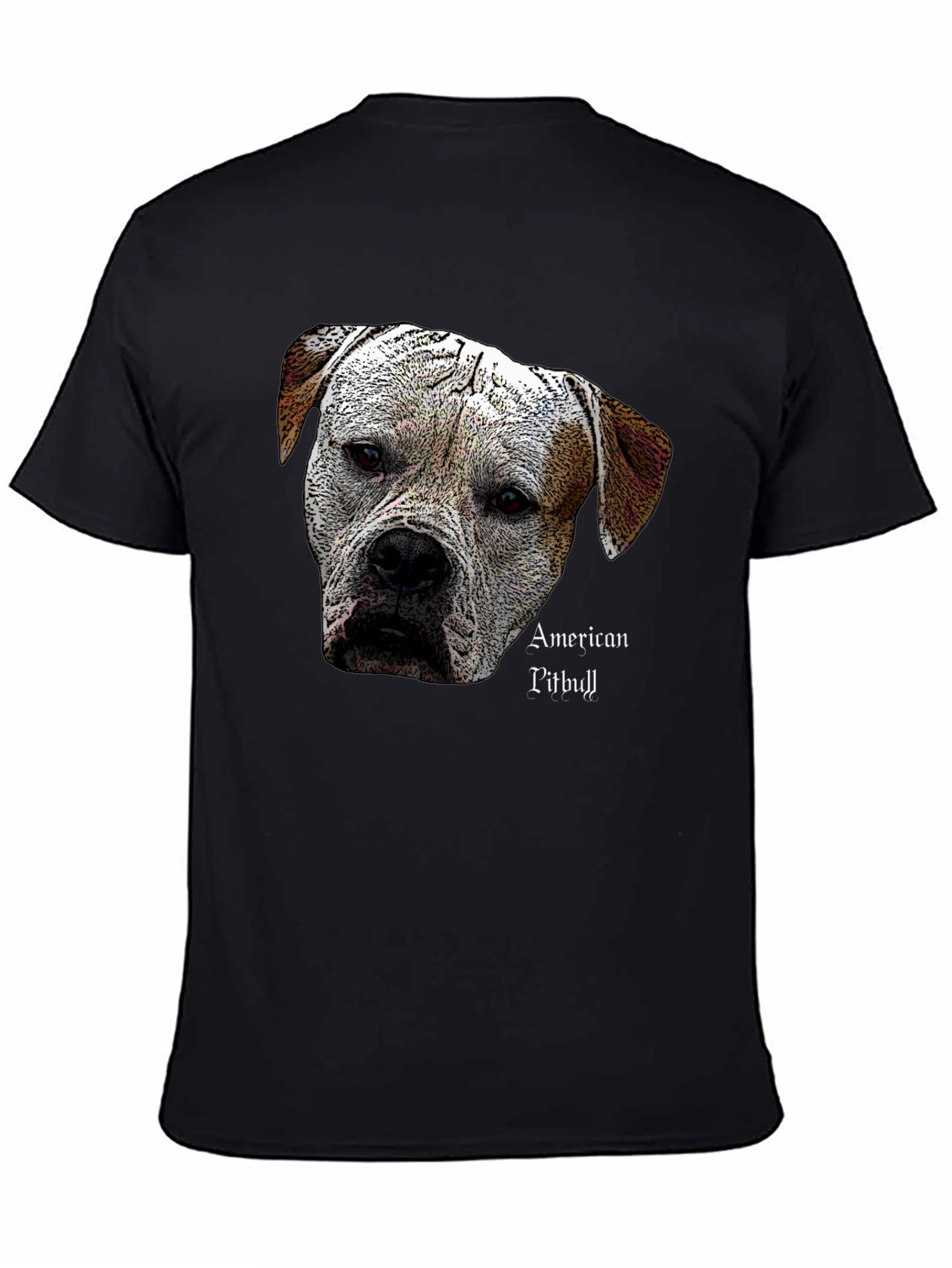 American Pitbull Dog Graphic Black T-Shirt