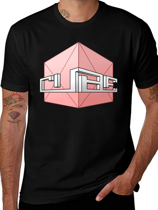 Abstract Cube Graphic Tee - Modern Style