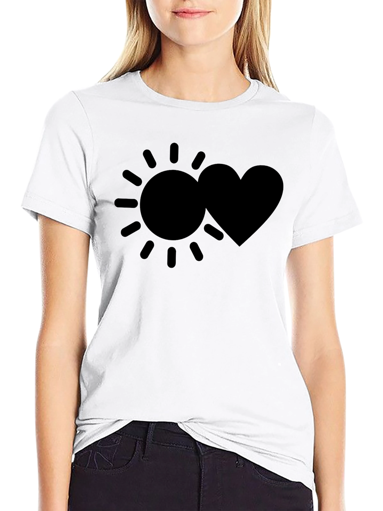 Sun & Heart Graphic Tee - Casual Comfort