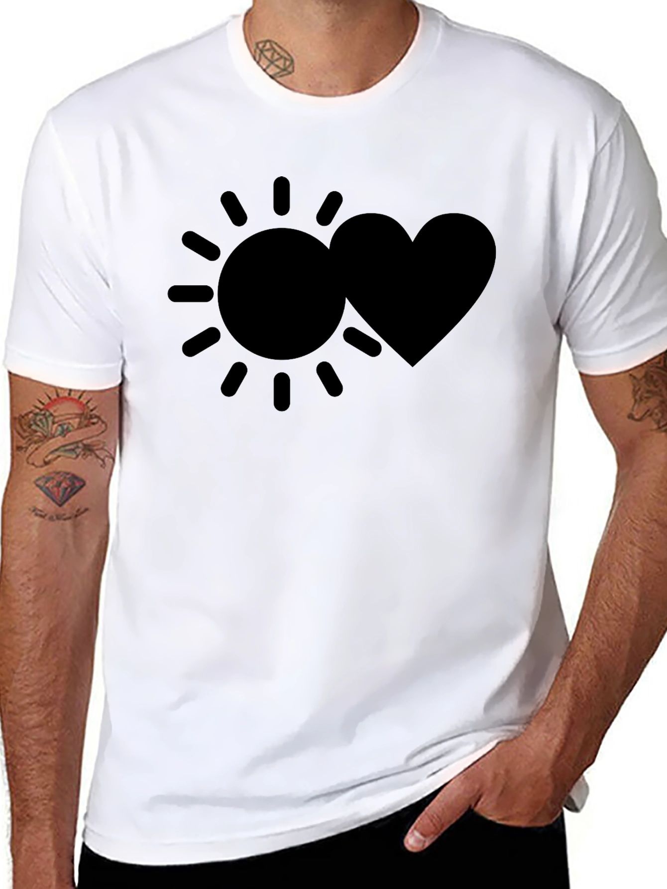 Sun & Heart Graphic Tee - Casual Comfort
