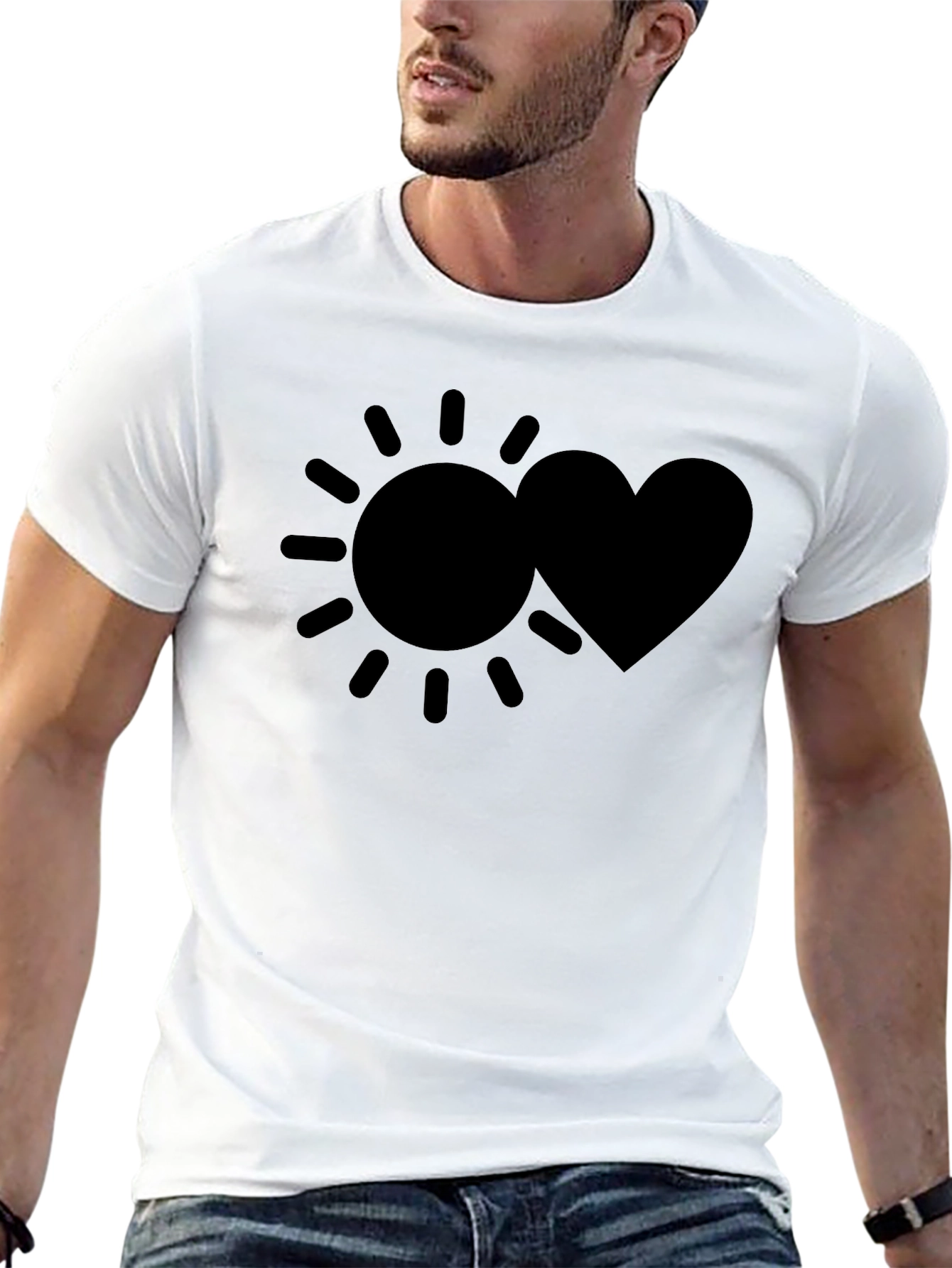 Sun & Heart Graphic Tee - Casual Comfort