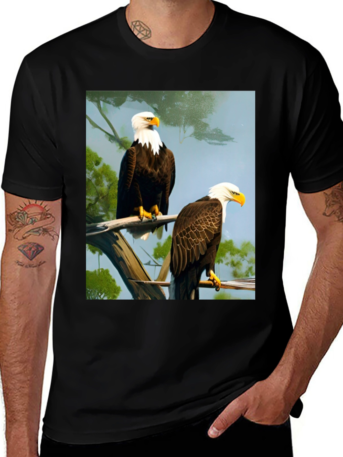 Bald Eagle Graphic Tee - Patriotic Style