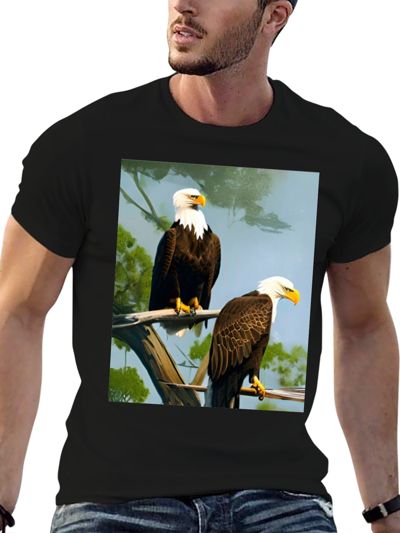 Bald Eagle Graphic Tee - Patriotic Style