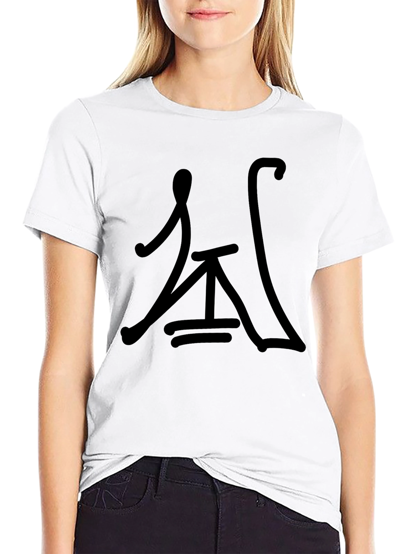 Black Graphic Tee - Unique Symbol Design