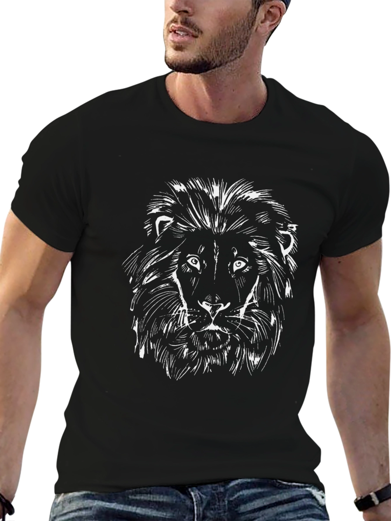 Black Lion Graphic Tee - Bold & Stylish