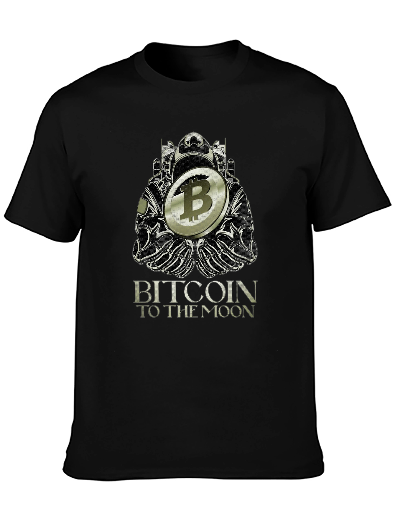 Bitcoin to the Moon Black T-Shirt Crypto Graphic Tee