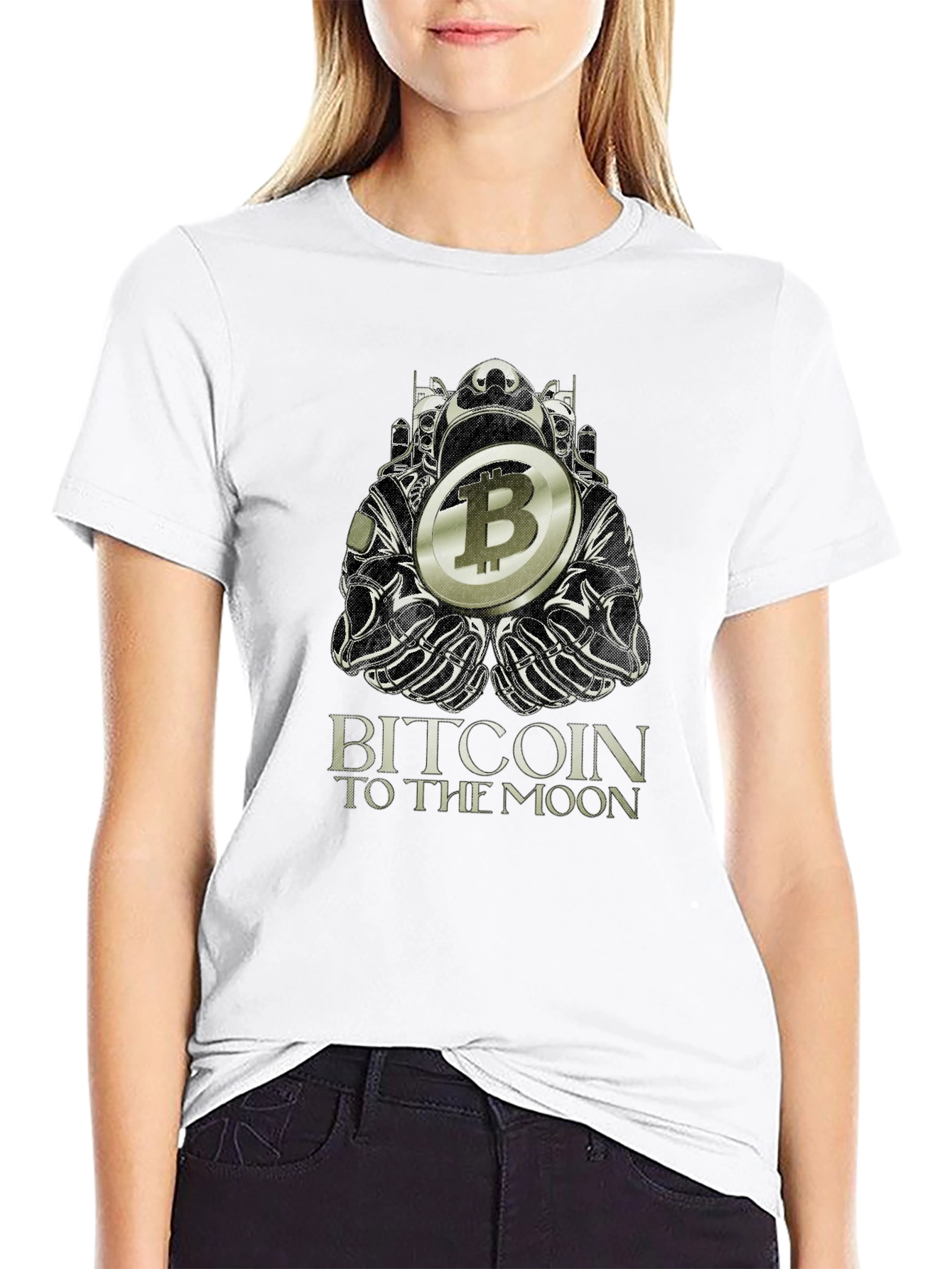 Bitcoin to the Moon Black T-Shirt Crypto Graphic Tee