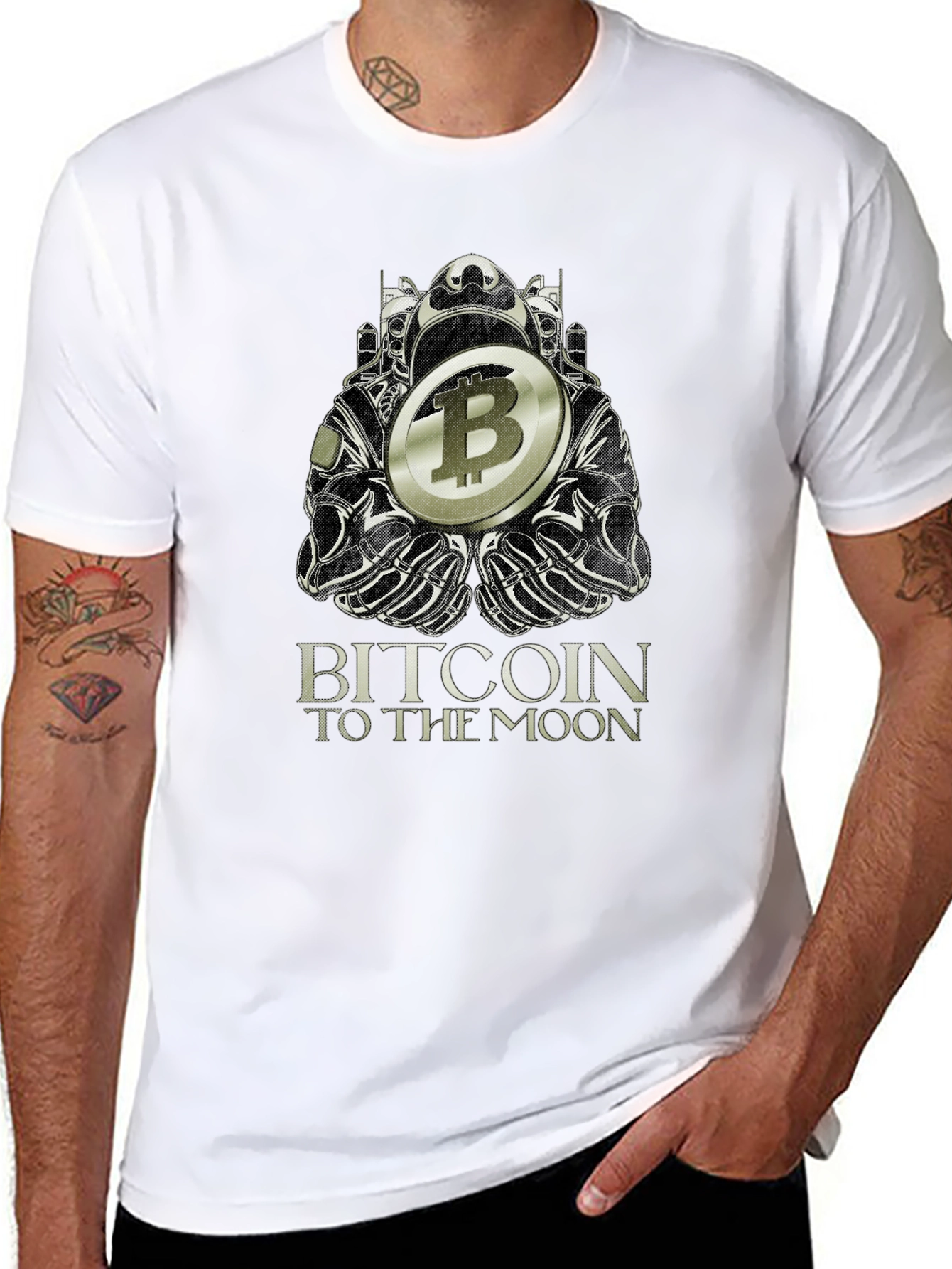 Bitcoin to the Moon Black T-Shirt Crypto Graphic Tee