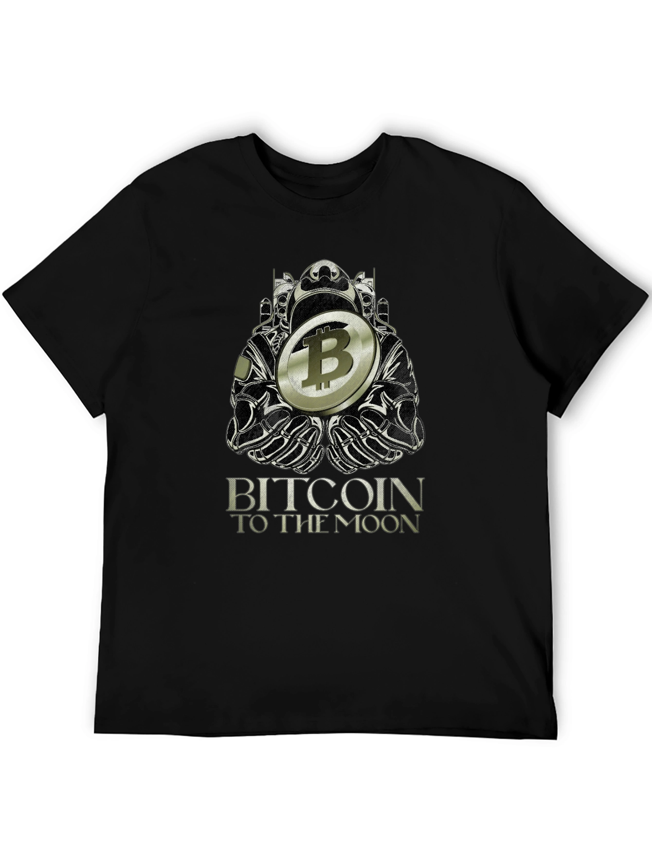 Bitcoin to the Moon Black T-Shirt Crypto Graphic Tee