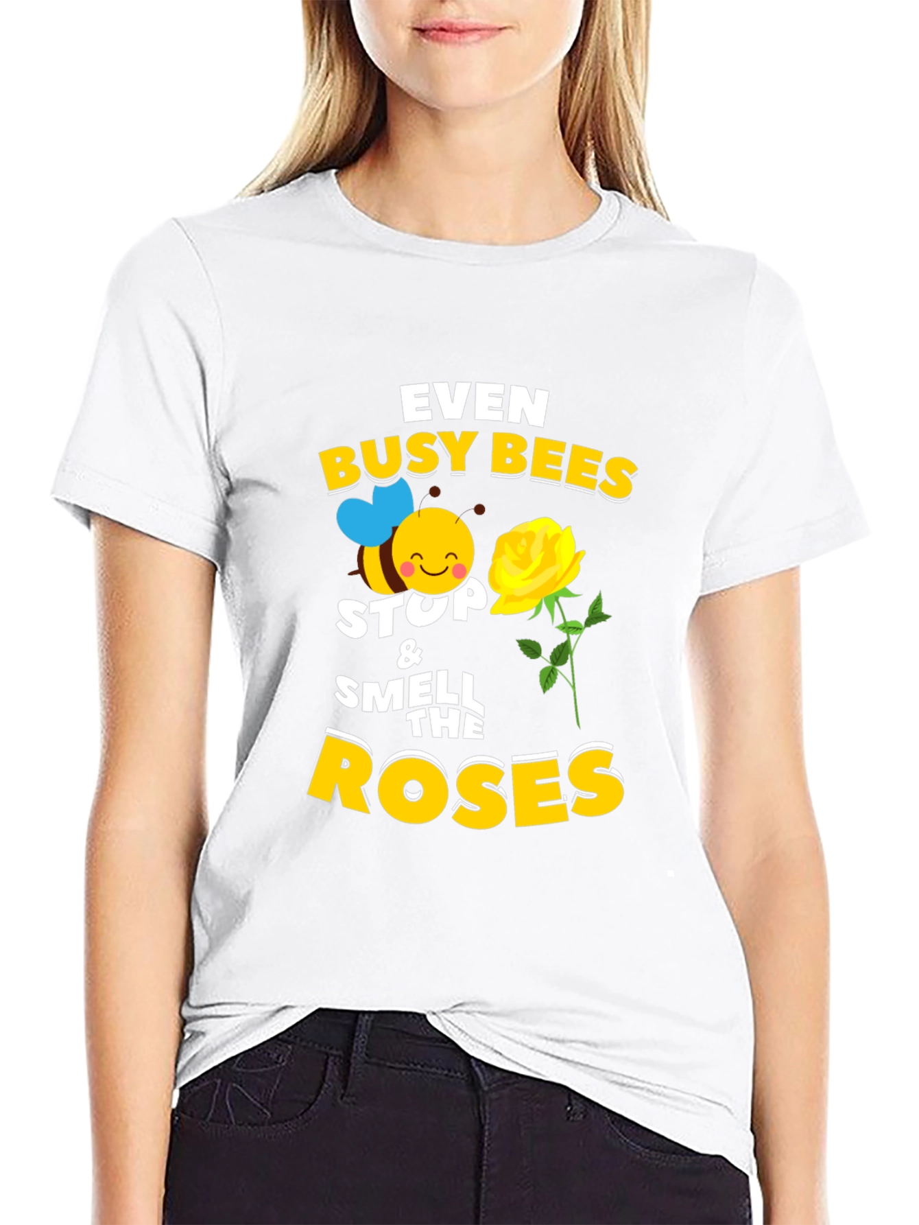 Even Busy Bees Stop and Smell the Roses T-Shirt