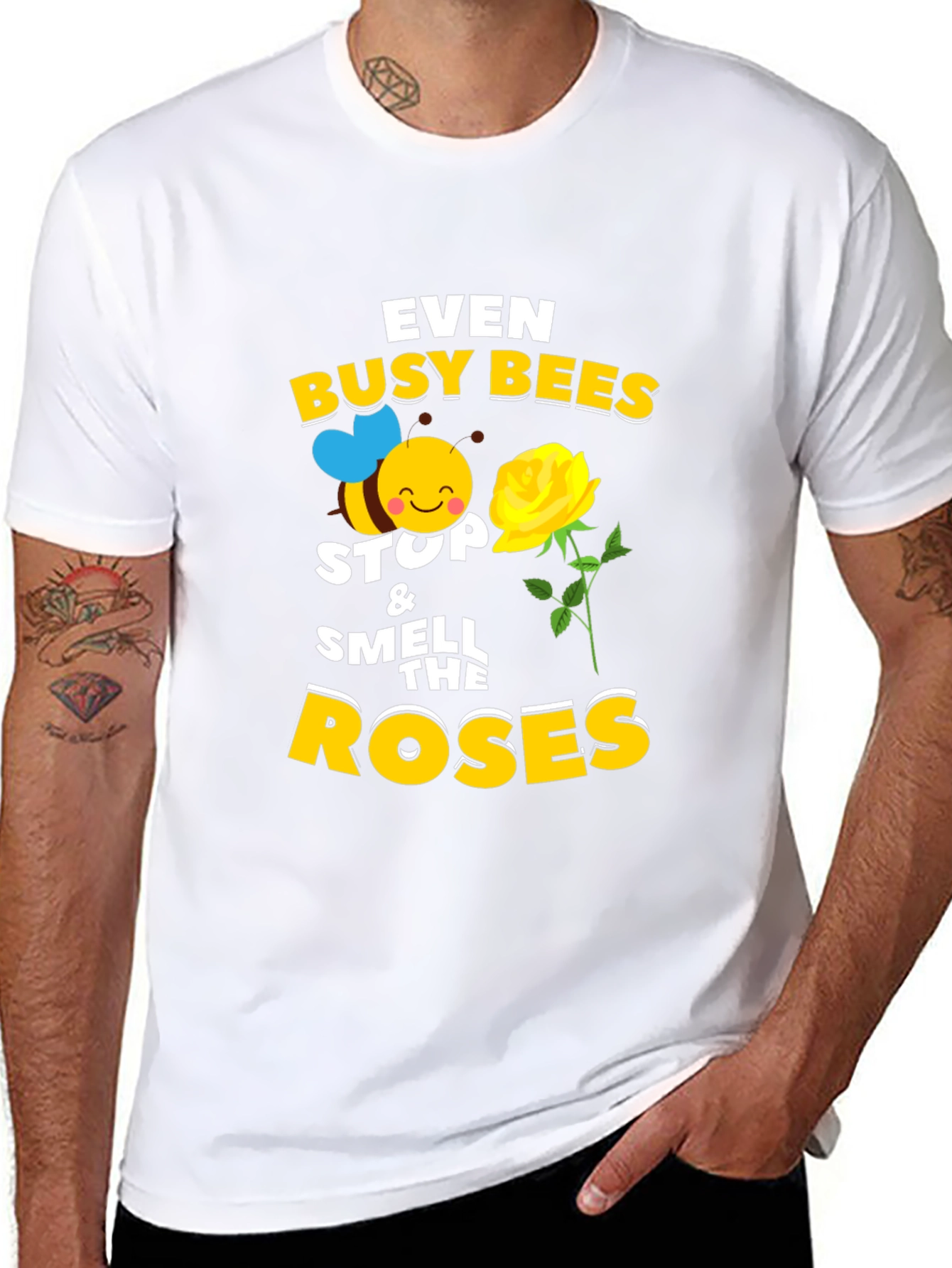 Even Busy Bees Stop and Smell the Roses T-Shirt