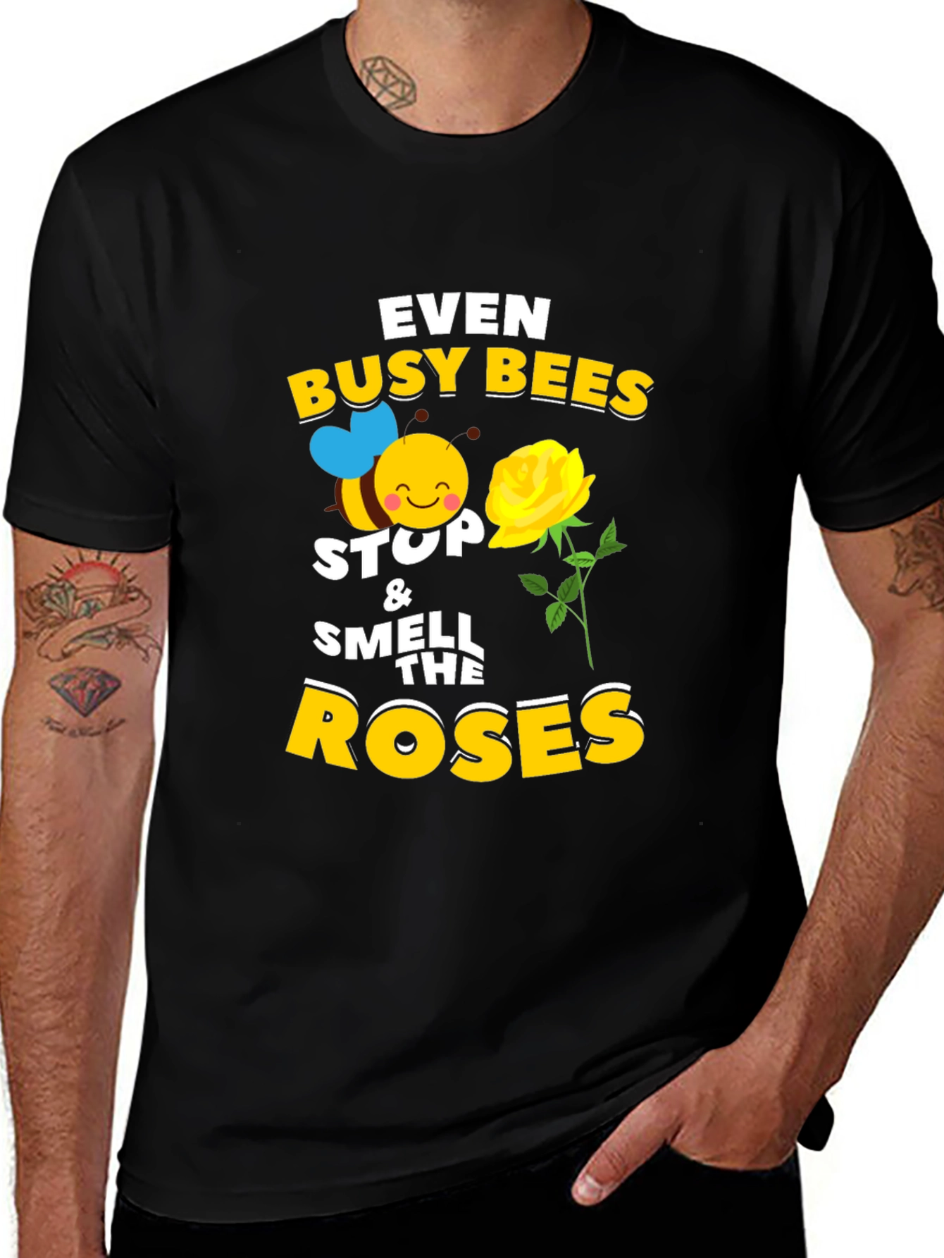 Even Busy Bees Stop and Smell the Roses T-Shirt