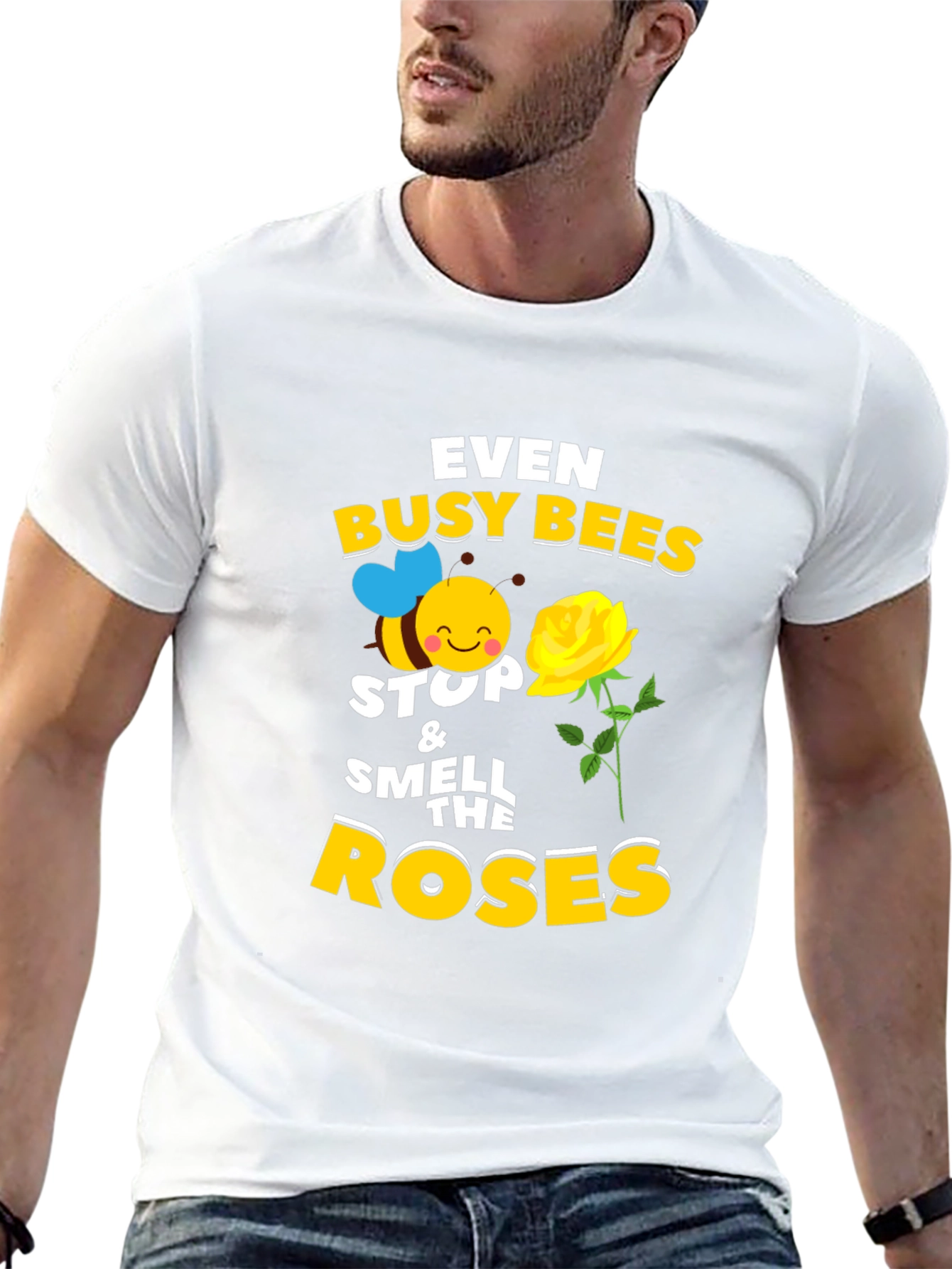 Even Busy Bees Stop and Smell the Roses T-Shirt