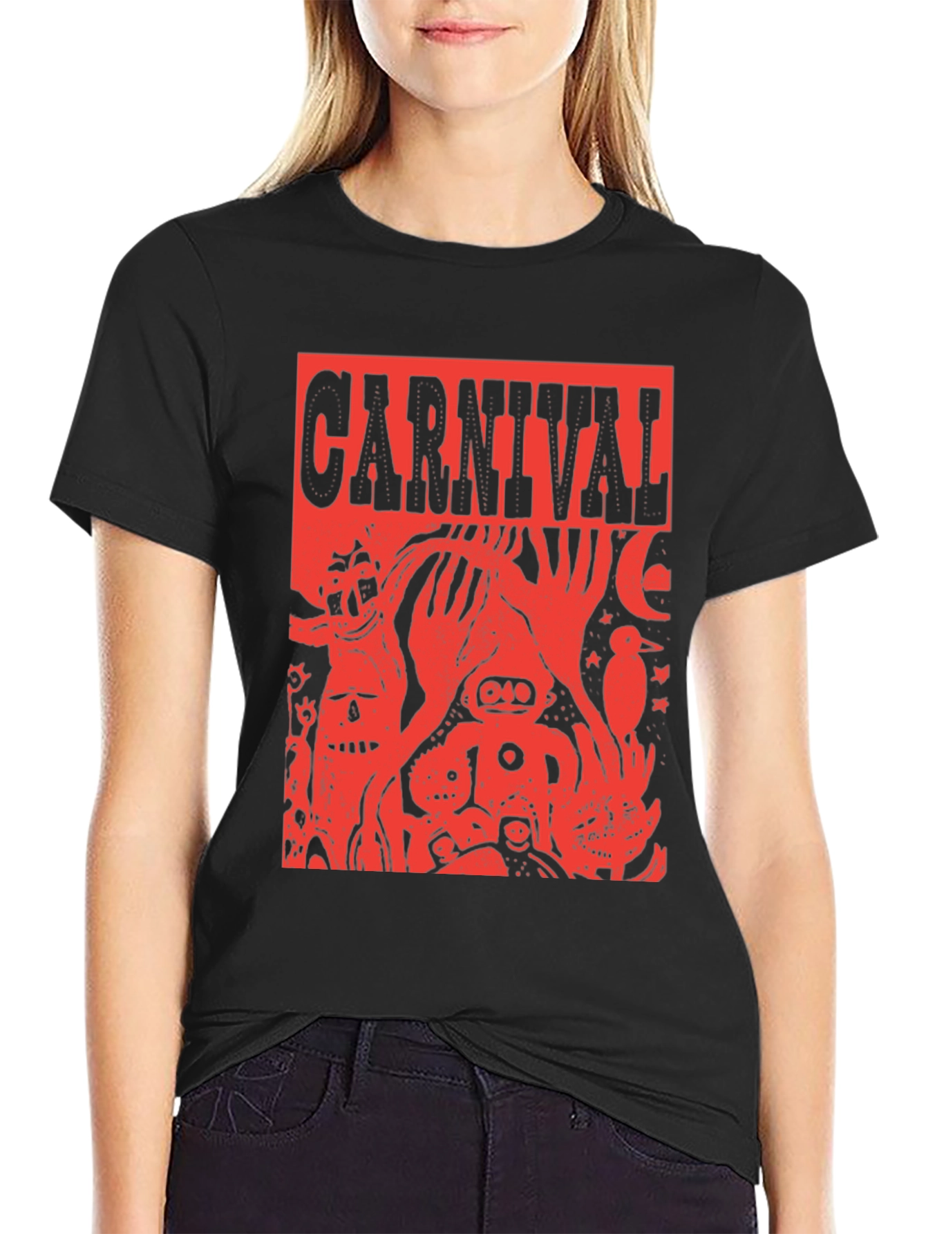 Carnival Graphic Tee - Edgy Red Print