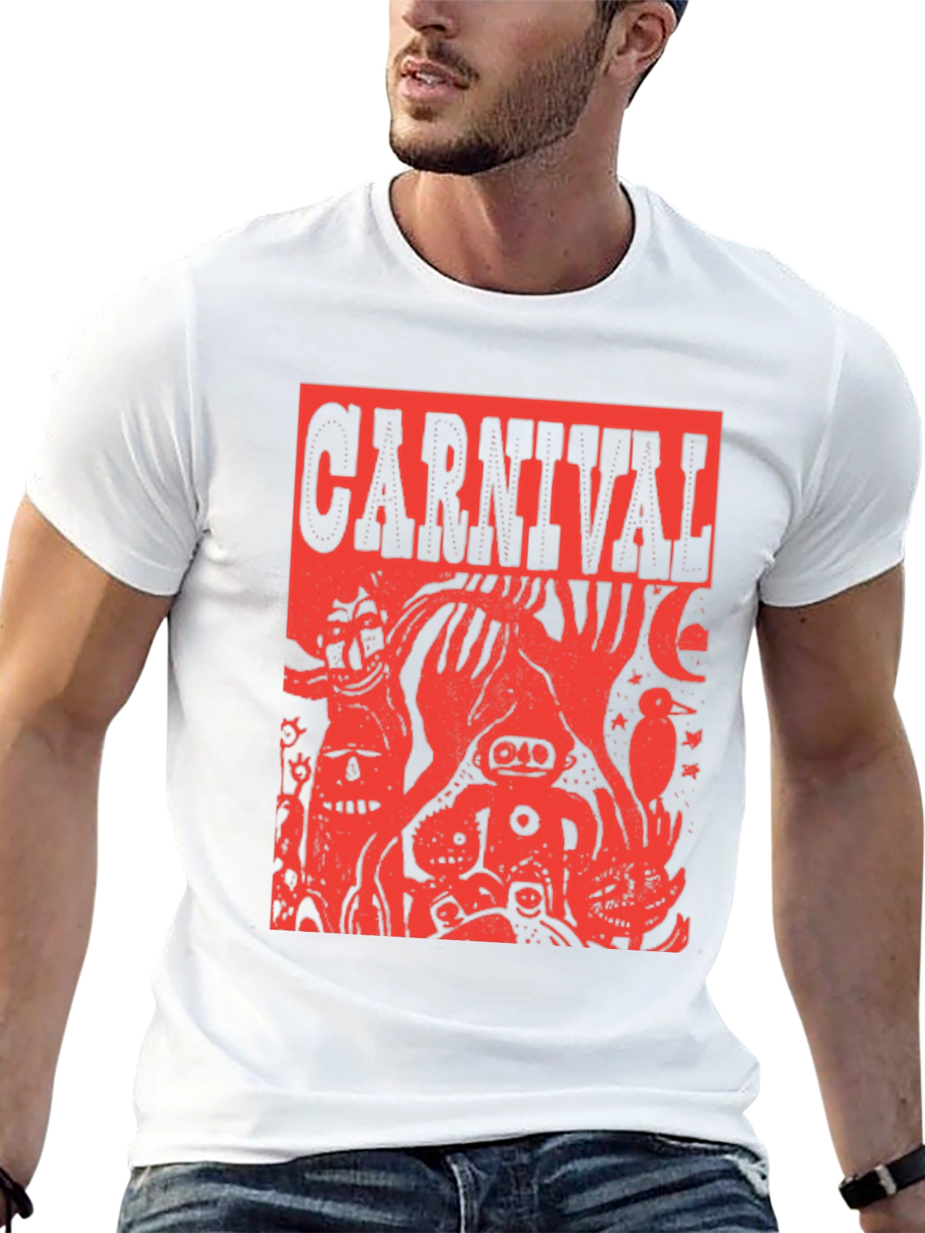 Carnival Graphic Tee - Edgy Red Print