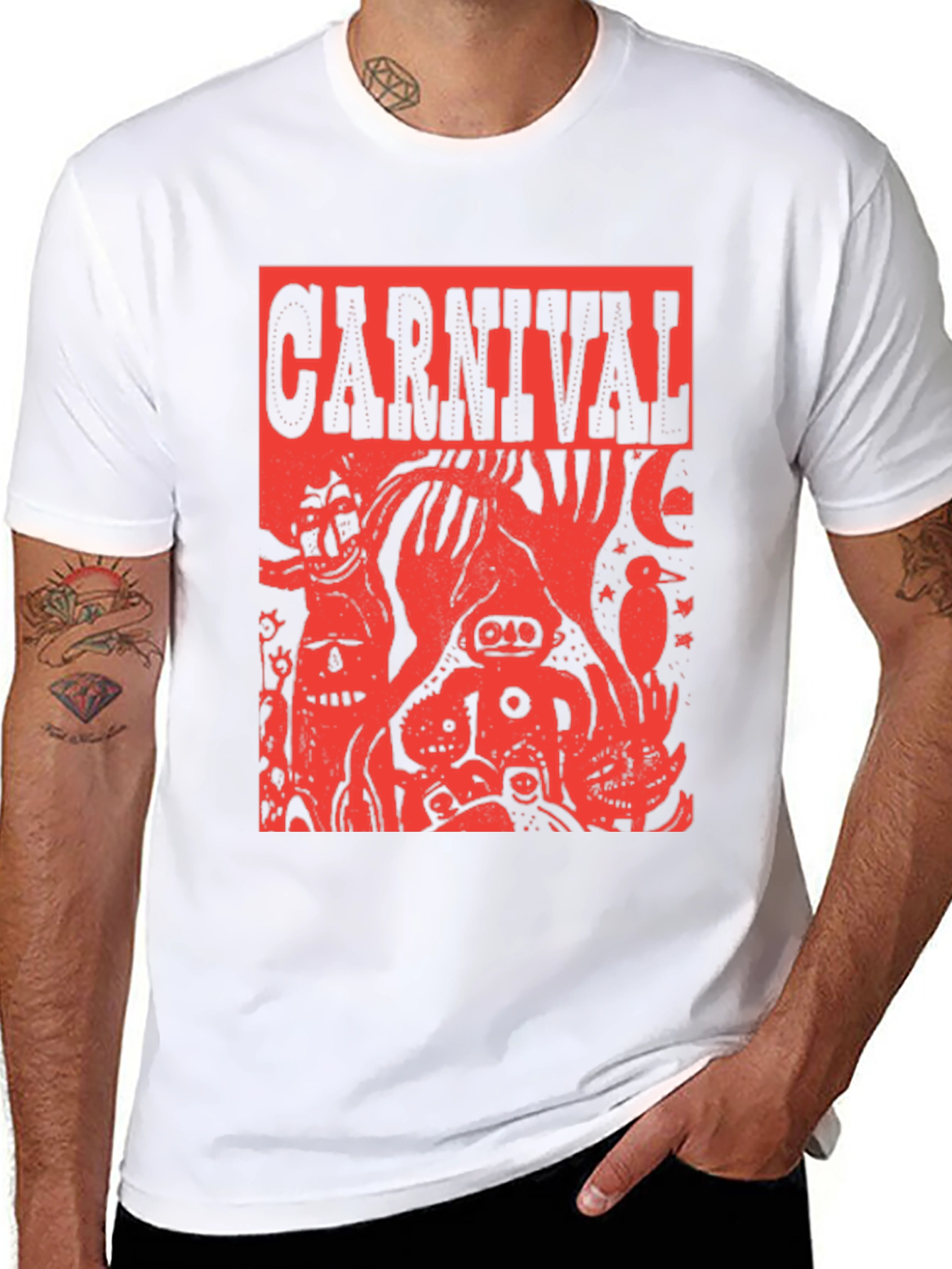 Carnival Graphic Tee - Edgy Red Print