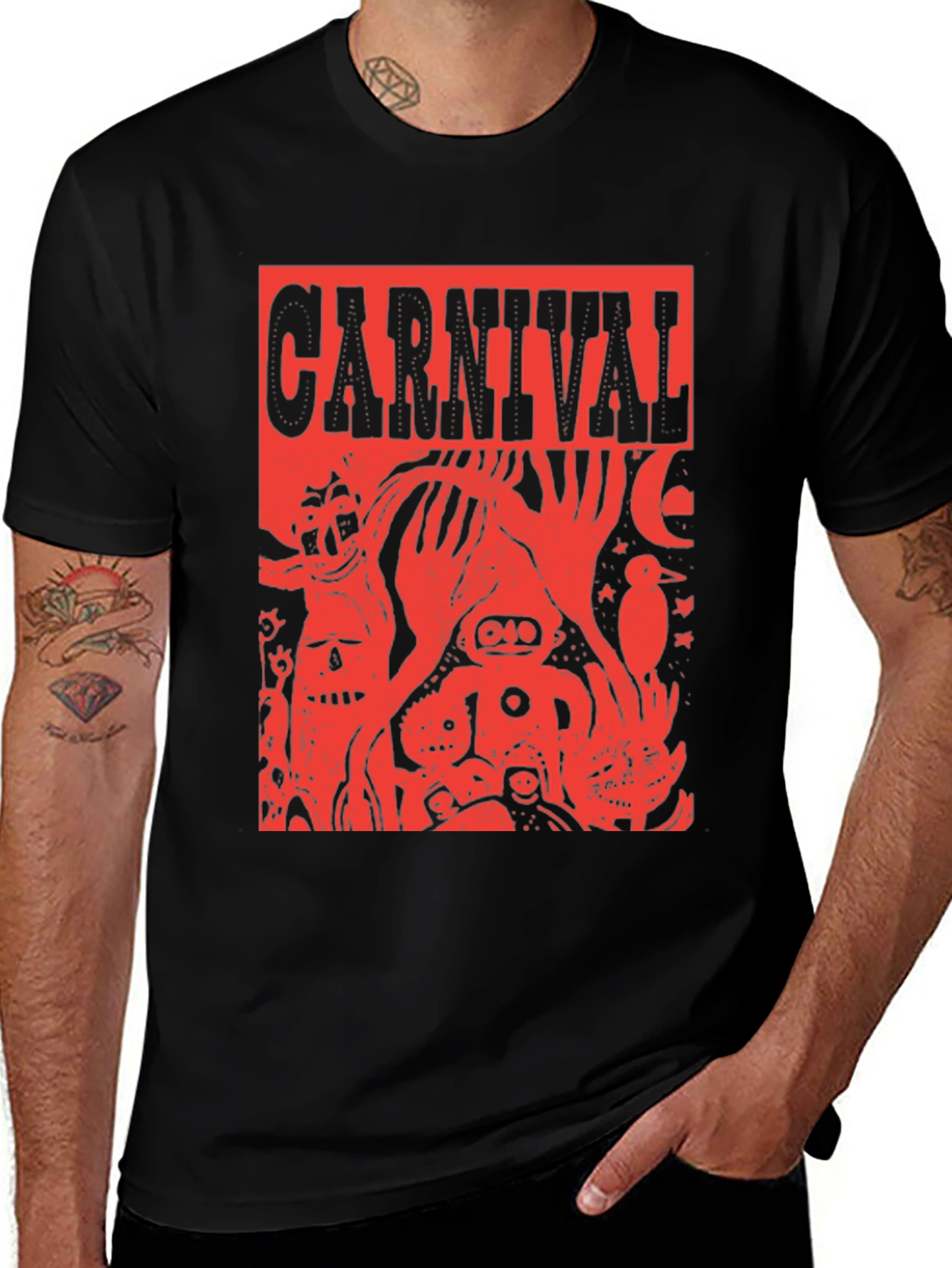 Carnival Graphic Tee - Edgy Red Print