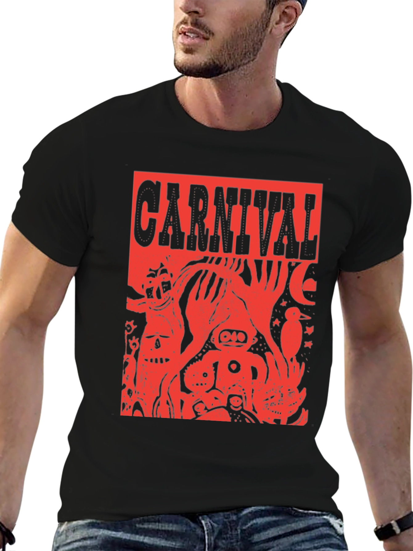 Carnival Graphic Tee - Edgy Red Print