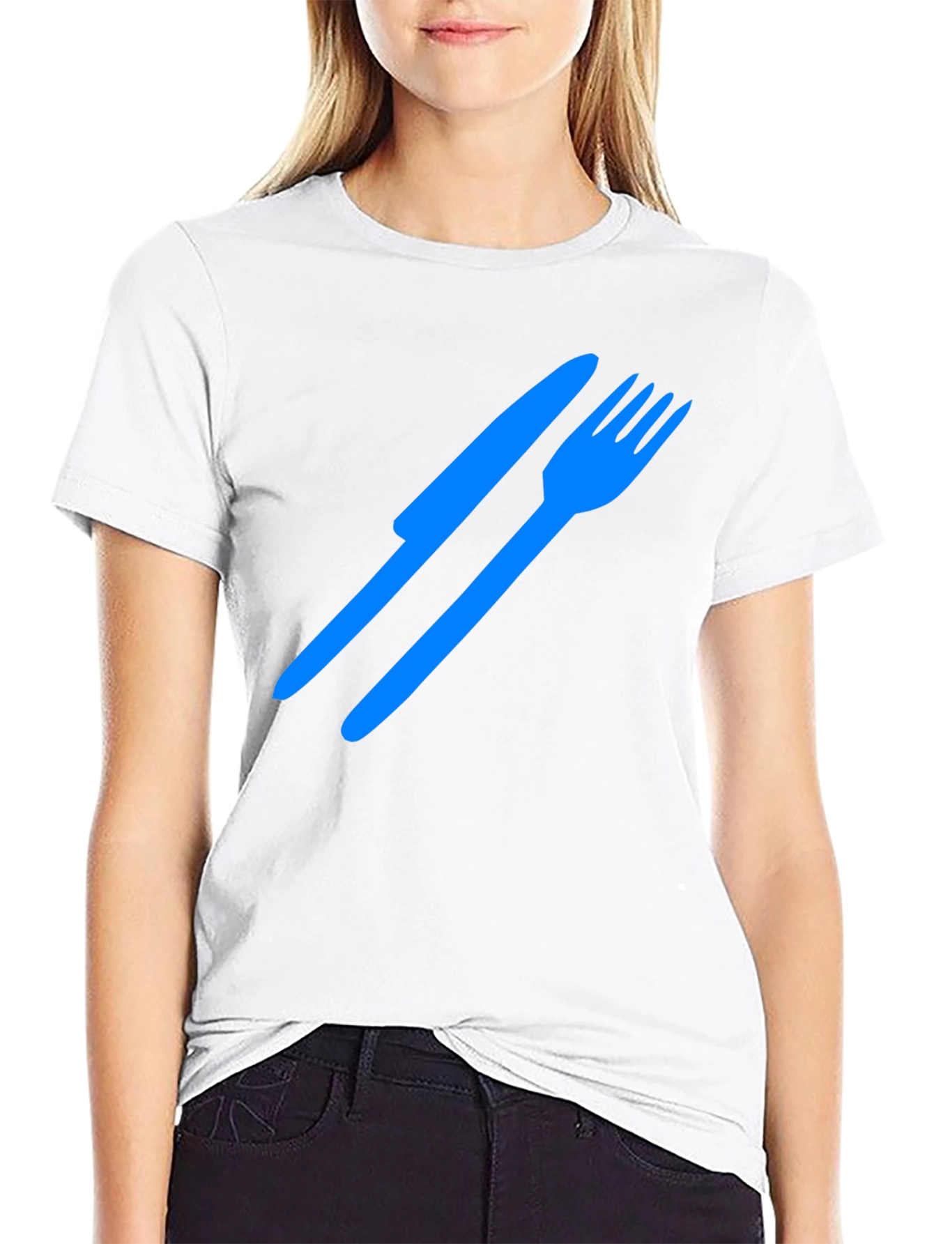 Cutlery Graphic Tee - Black Cotton T-Shirt
