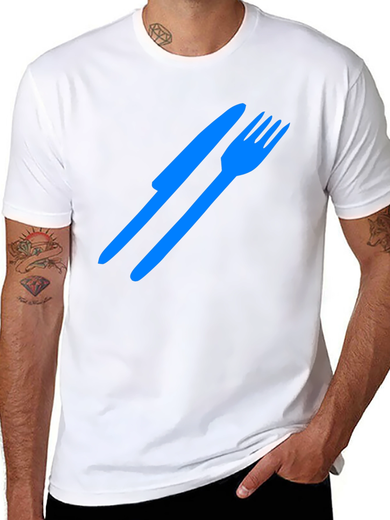 Cutlery Graphic Tee - Black Cotton T-Shirt