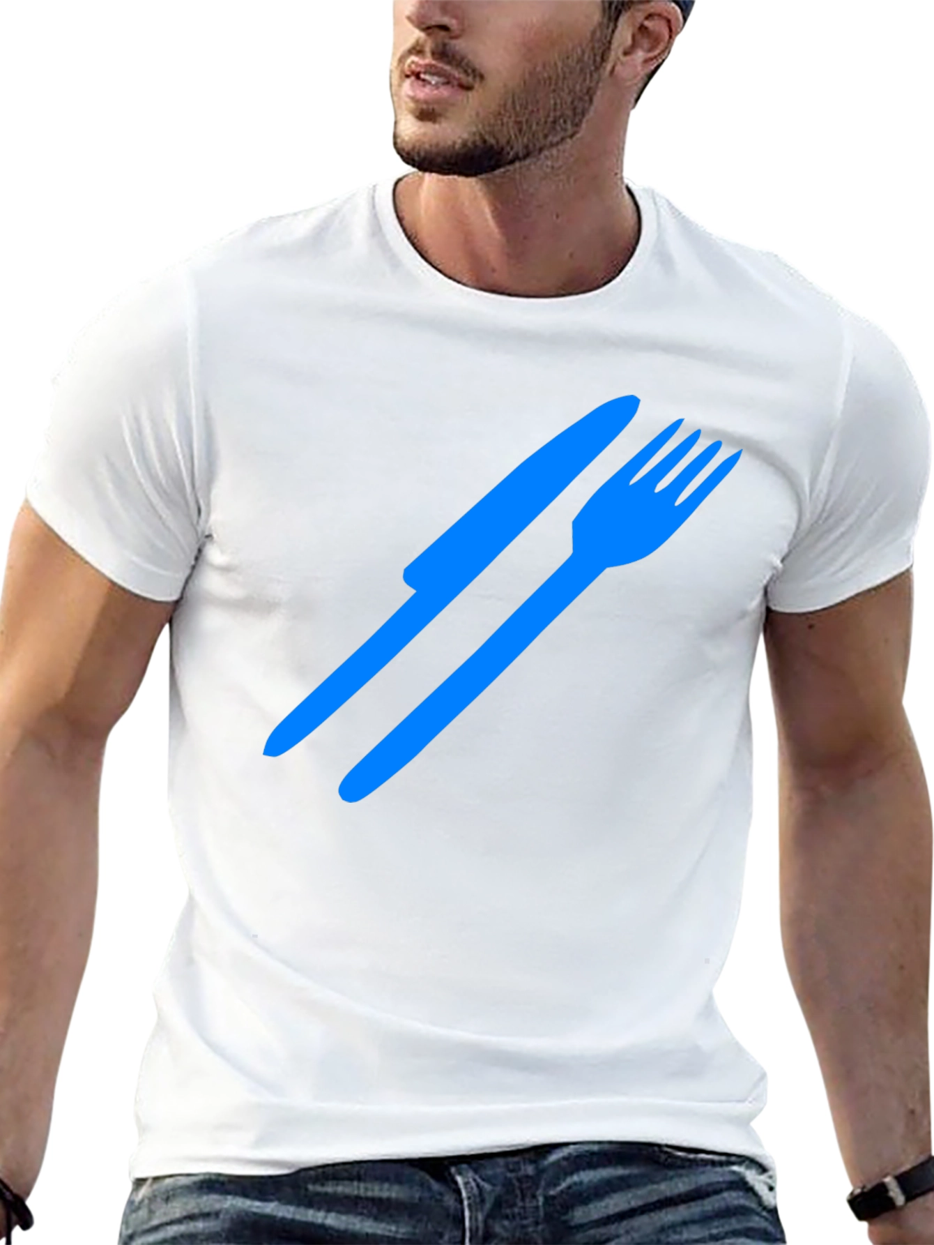 Cutlery Graphic Tee - Black Cotton T-Shirt