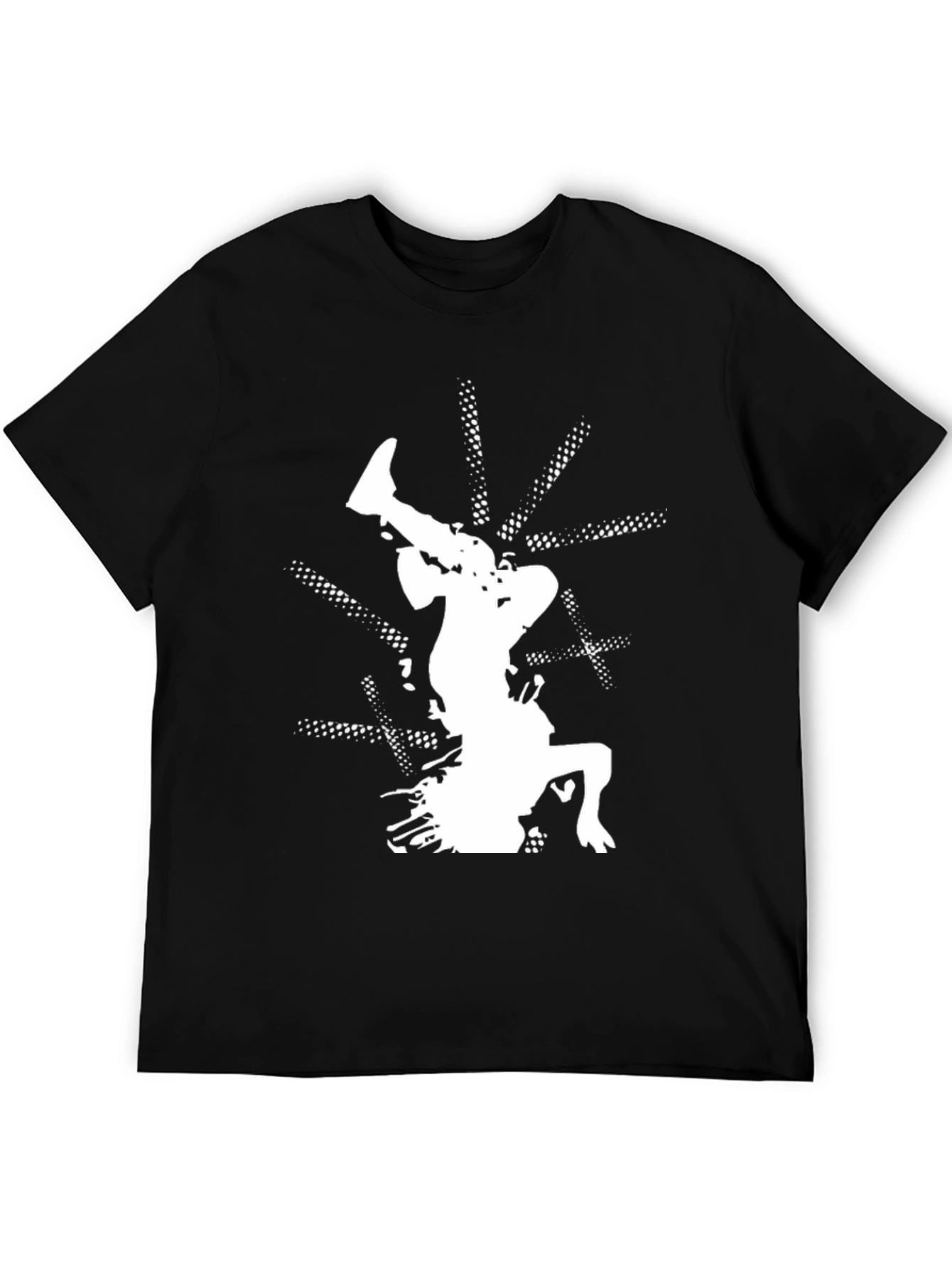 Black T-Shirt with White Graphic Design