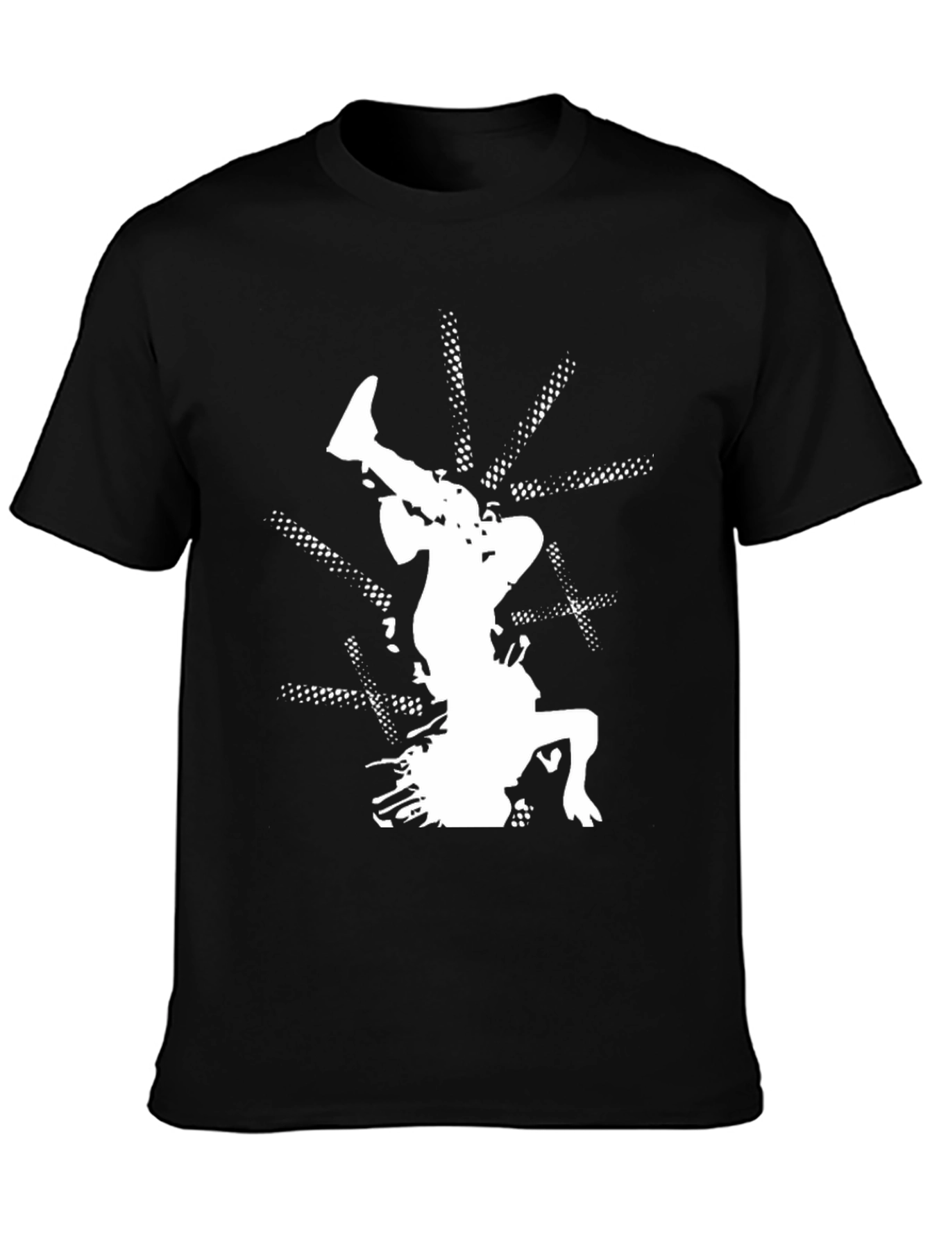 Black T-Shirt with White Graphic Design