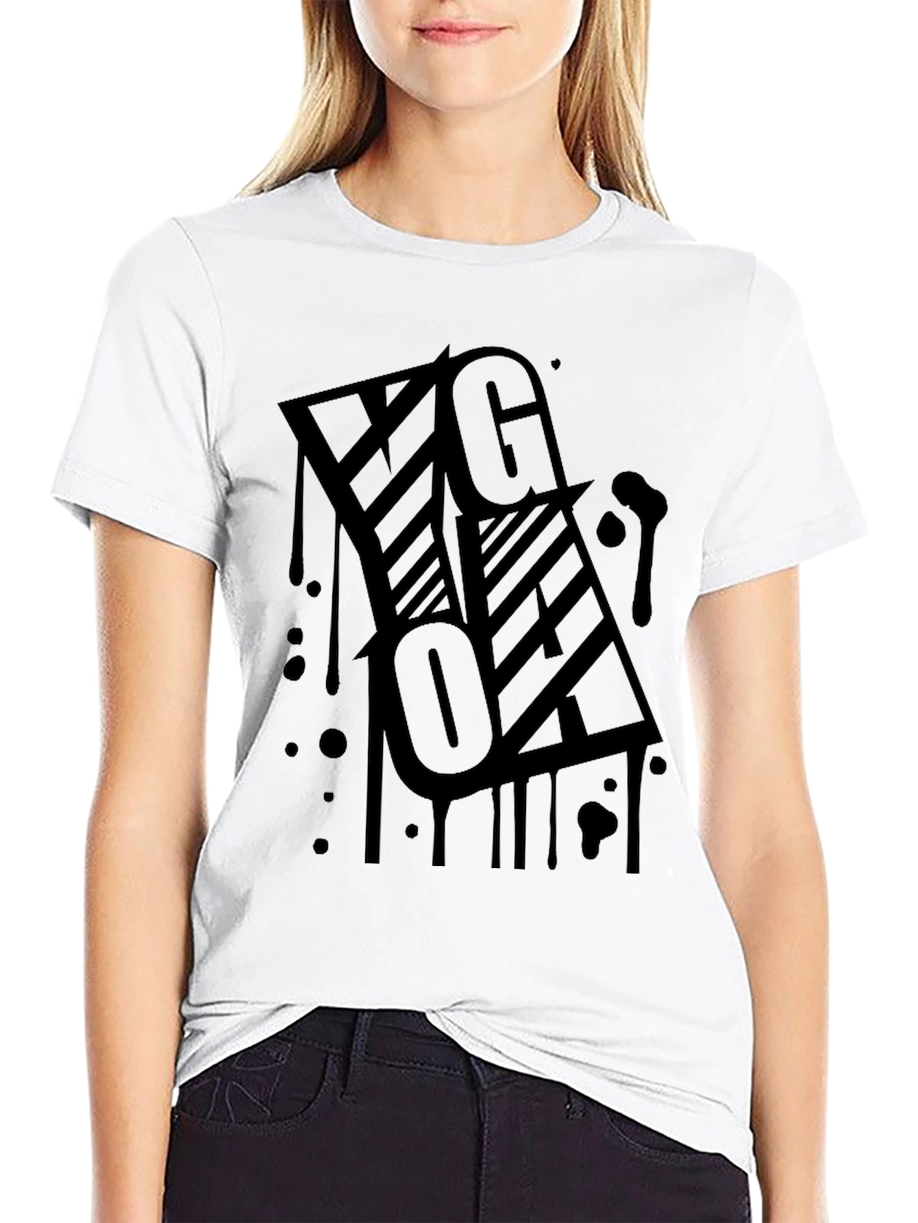 Black Graphic Print T-Shirt - Urban Style