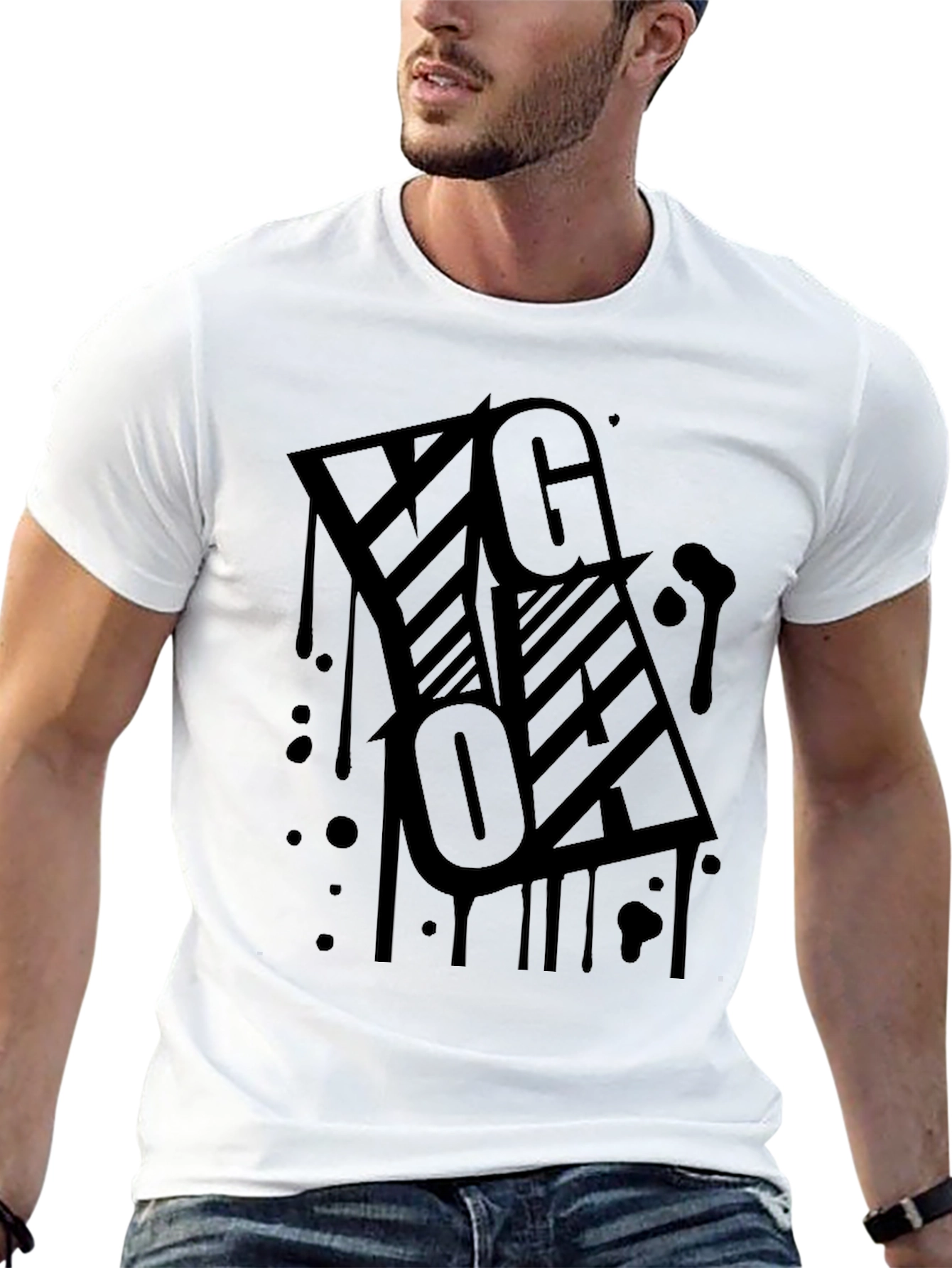 Black Graphic Print T-Shirt - Urban Style