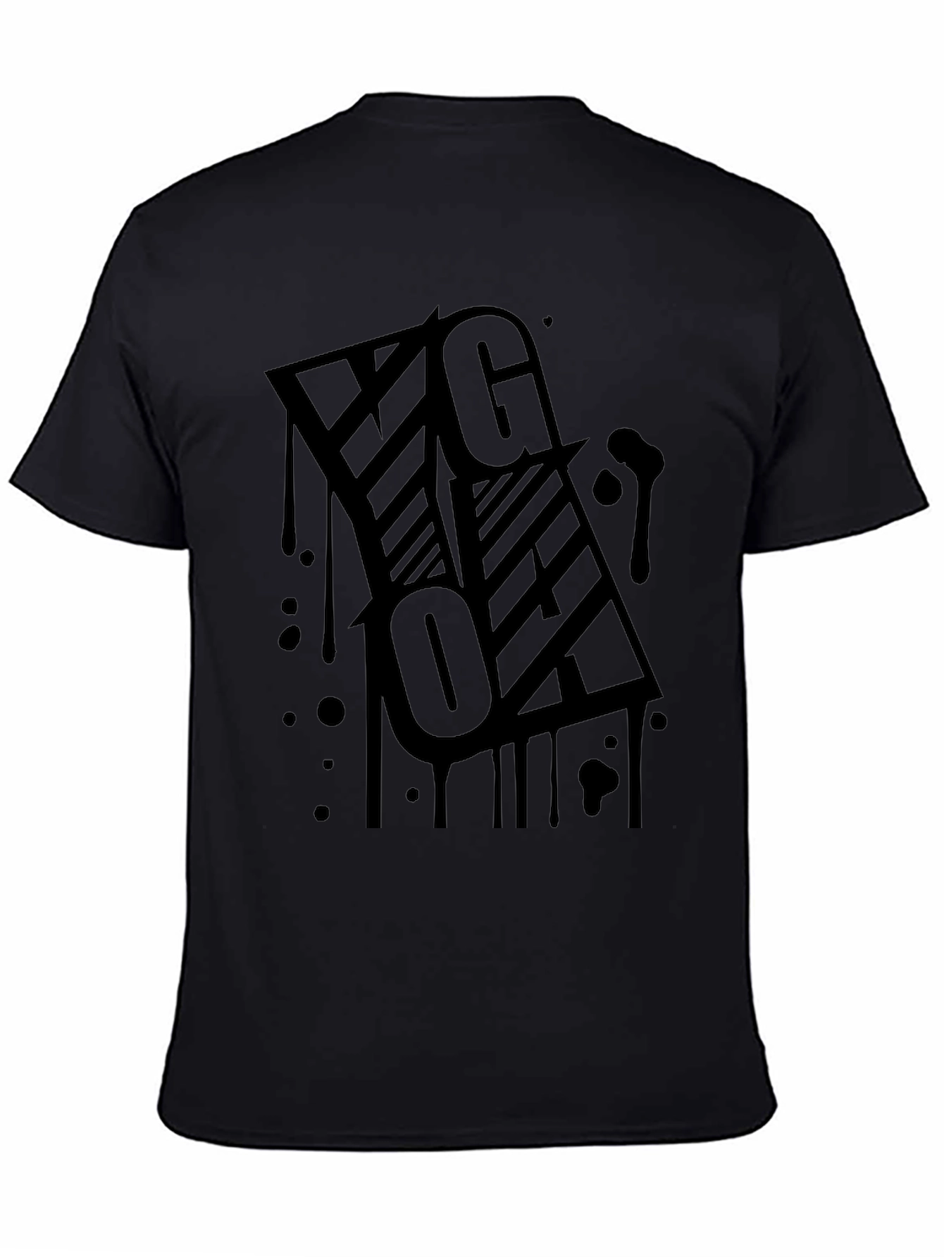 Black Graphic Print T-Shirt - Urban Style
