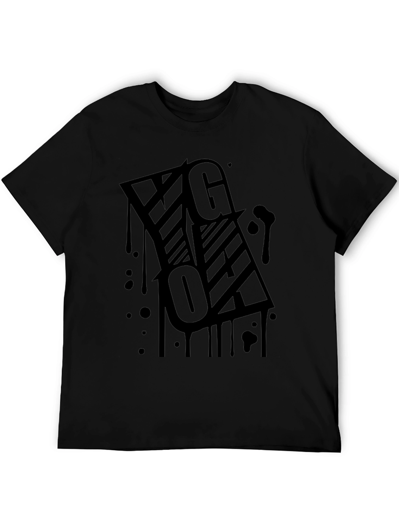 Black Graphic Print T-Shirt - Urban Style