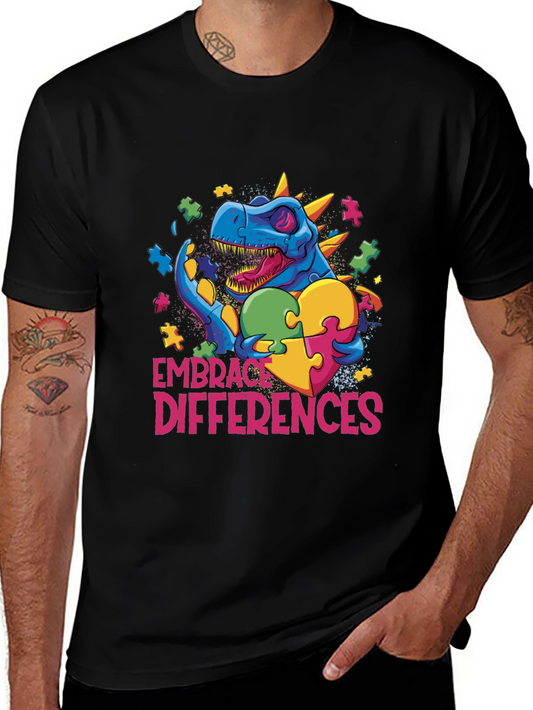 Embrace Differences Dinosaur Autism Awareness T-Shirt