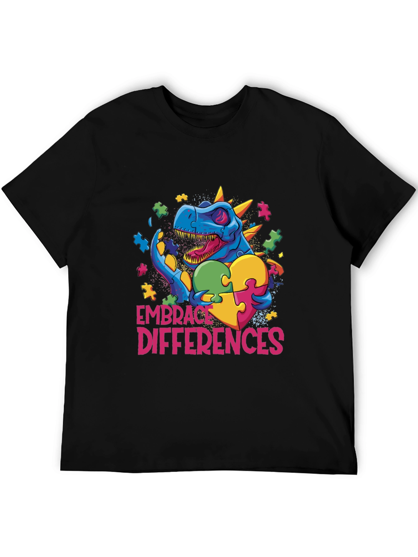 Embrace Differences Dinosaur Autism Awareness T-Shirt