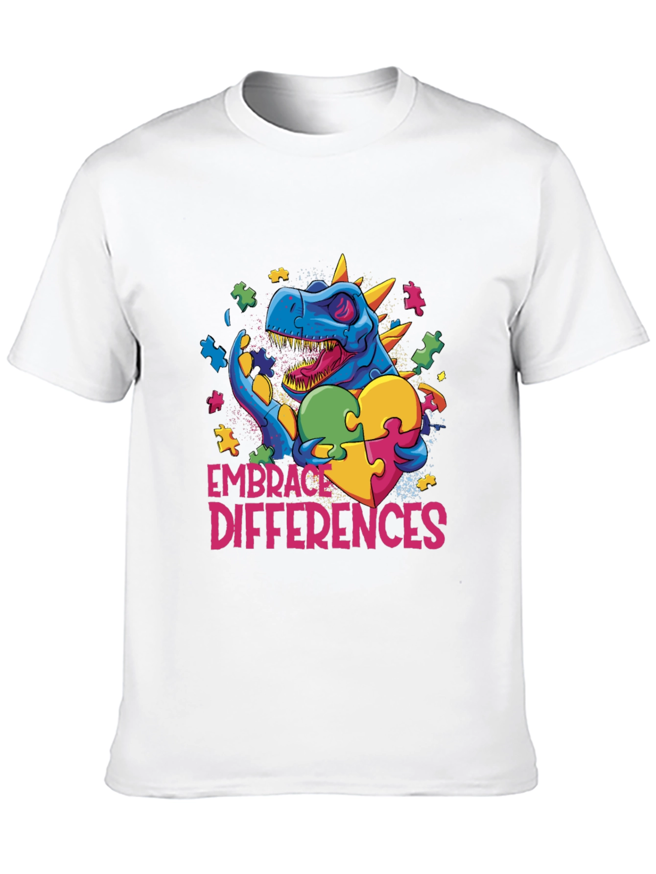 Embrace Differences Dinosaur Autism Awareness T-Shirt