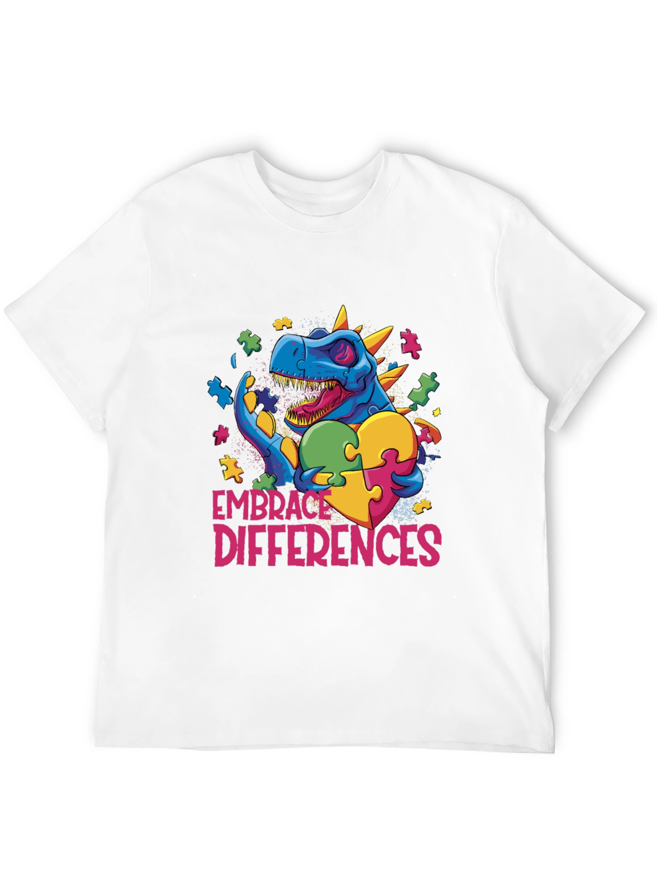 Embrace Differences Dinosaur Autism Awareness T-Shirt