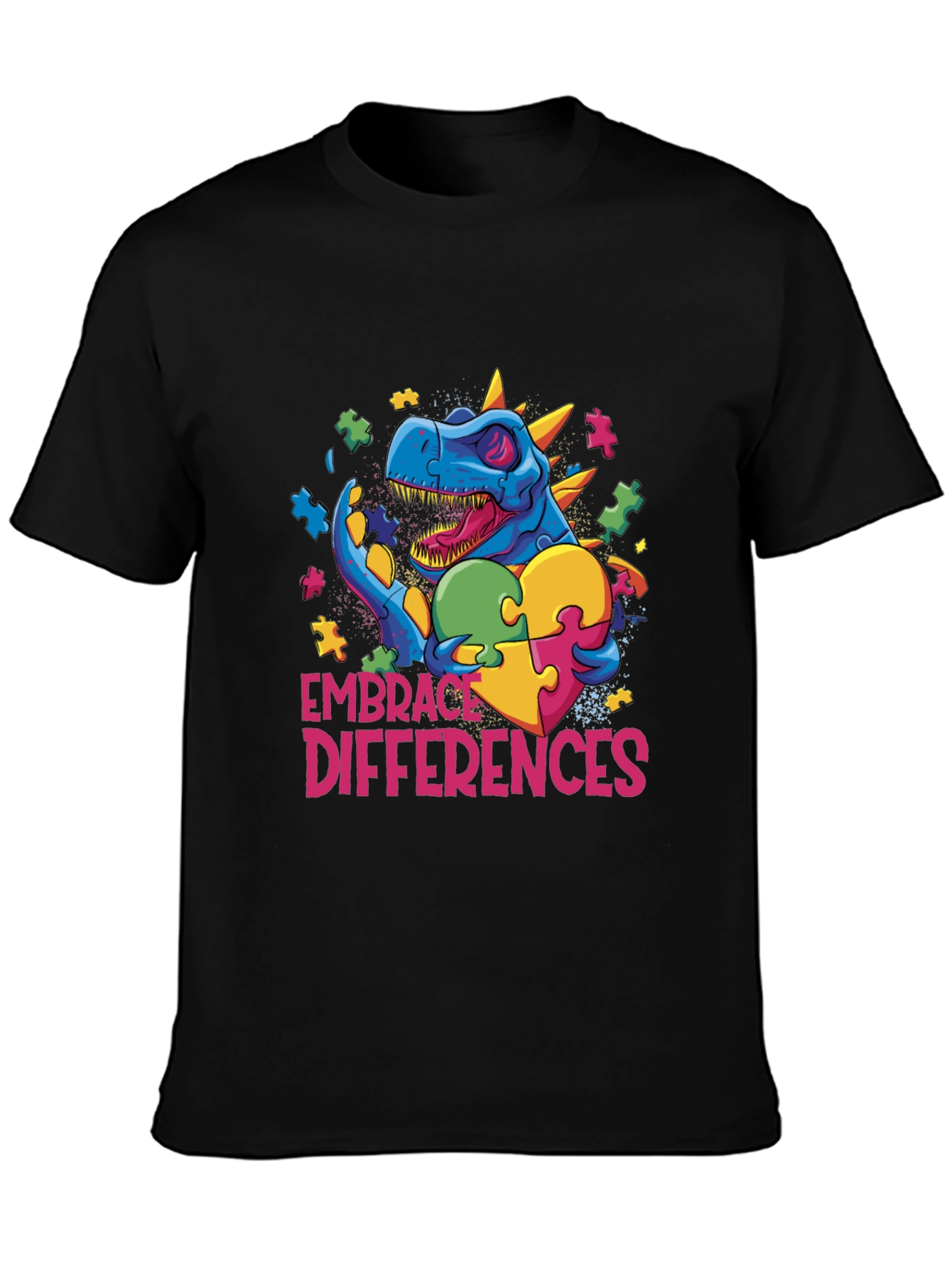 Embrace Differences Dinosaur Autism Awareness T-Shirt