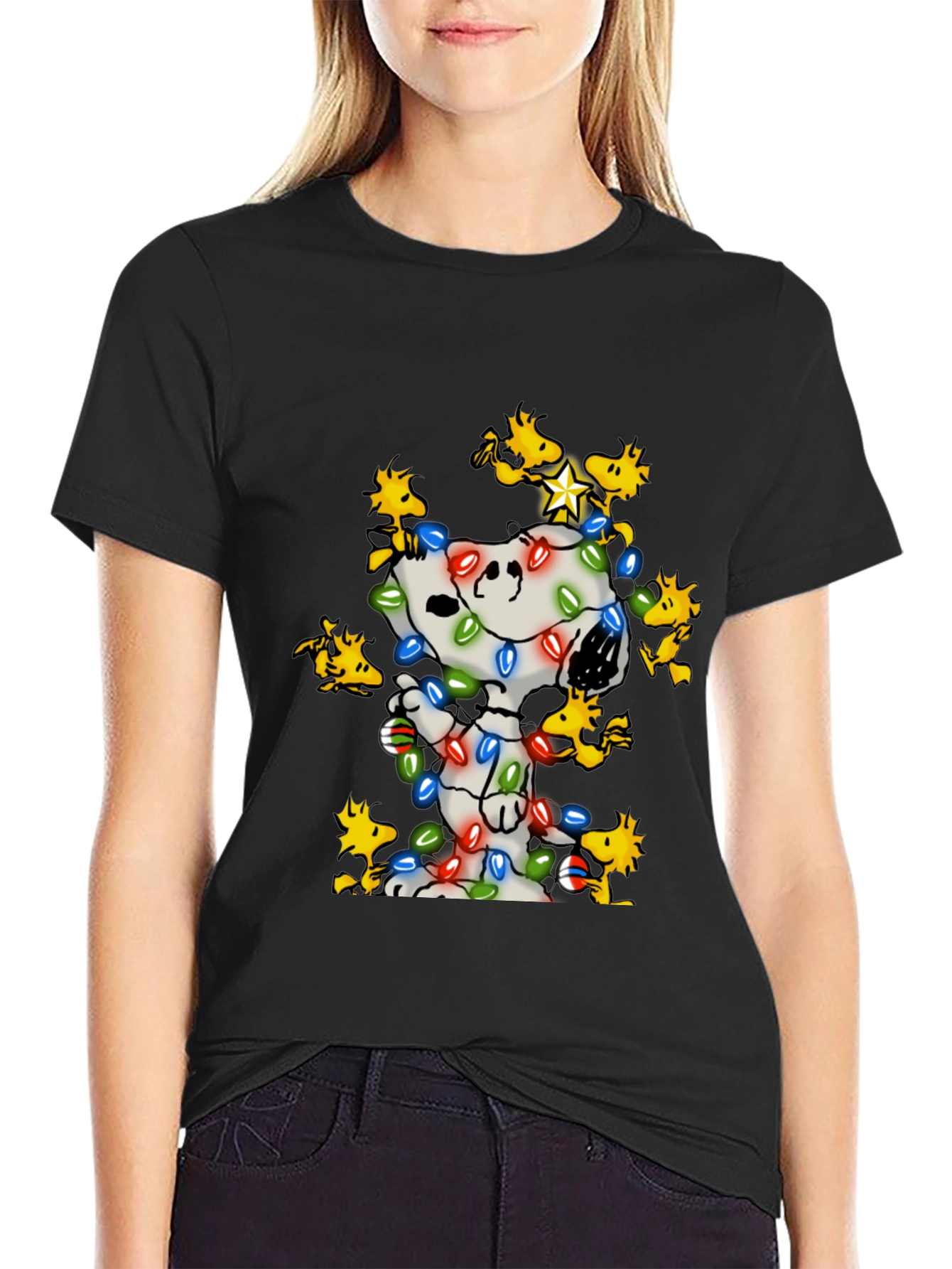 Snoopy & Woodstock Christmas Lights T-Shirt