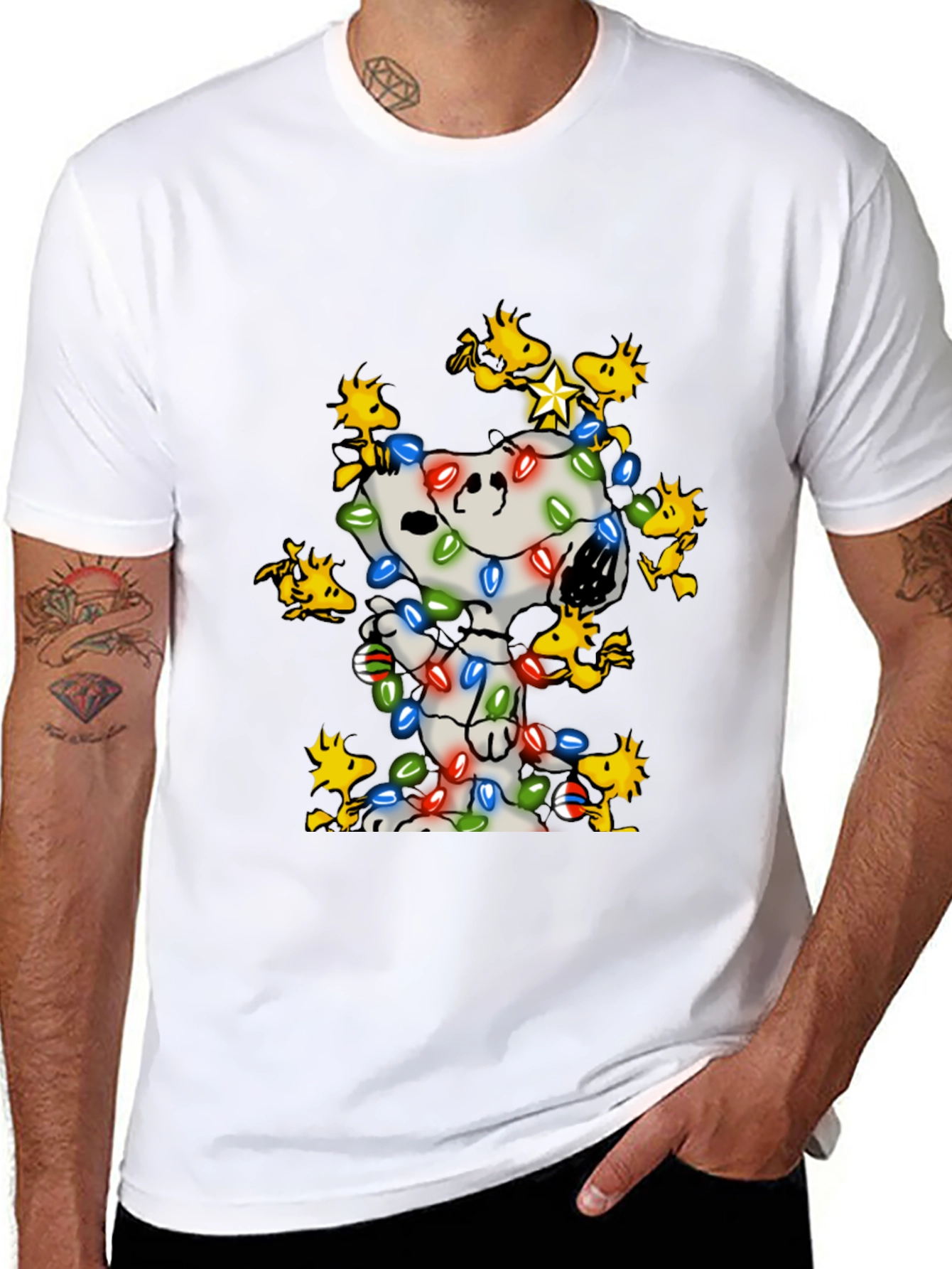 Snoopy & Woodstock Christmas Lights T-Shirt