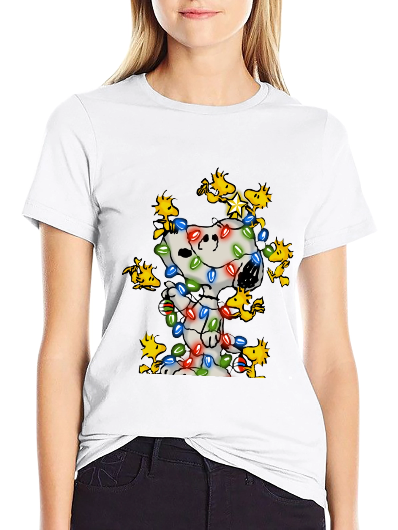 Snoopy & Woodstock Christmas Lights T-Shirt