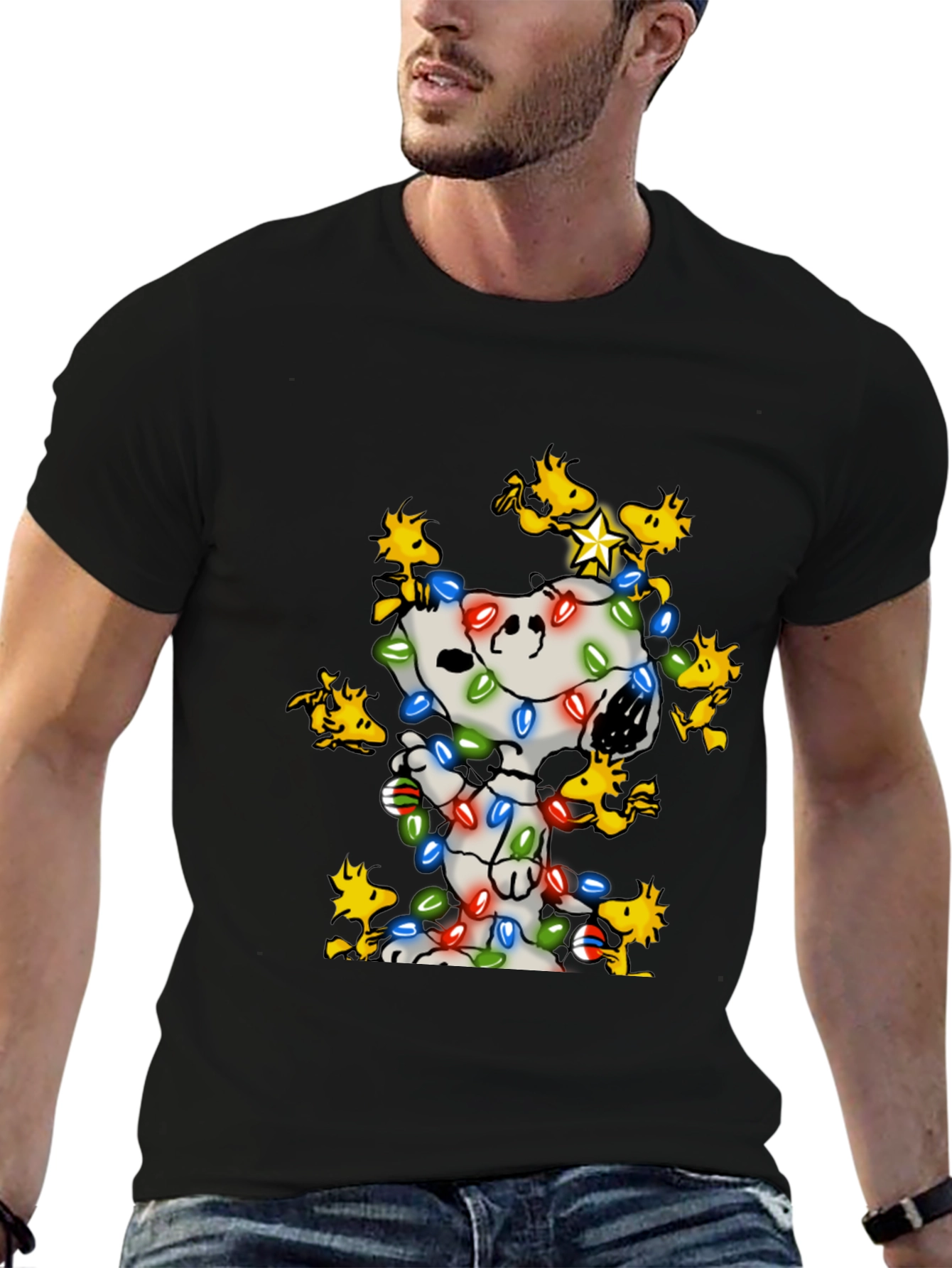 Snoopy & Woodstock Christmas Lights T-Shirt