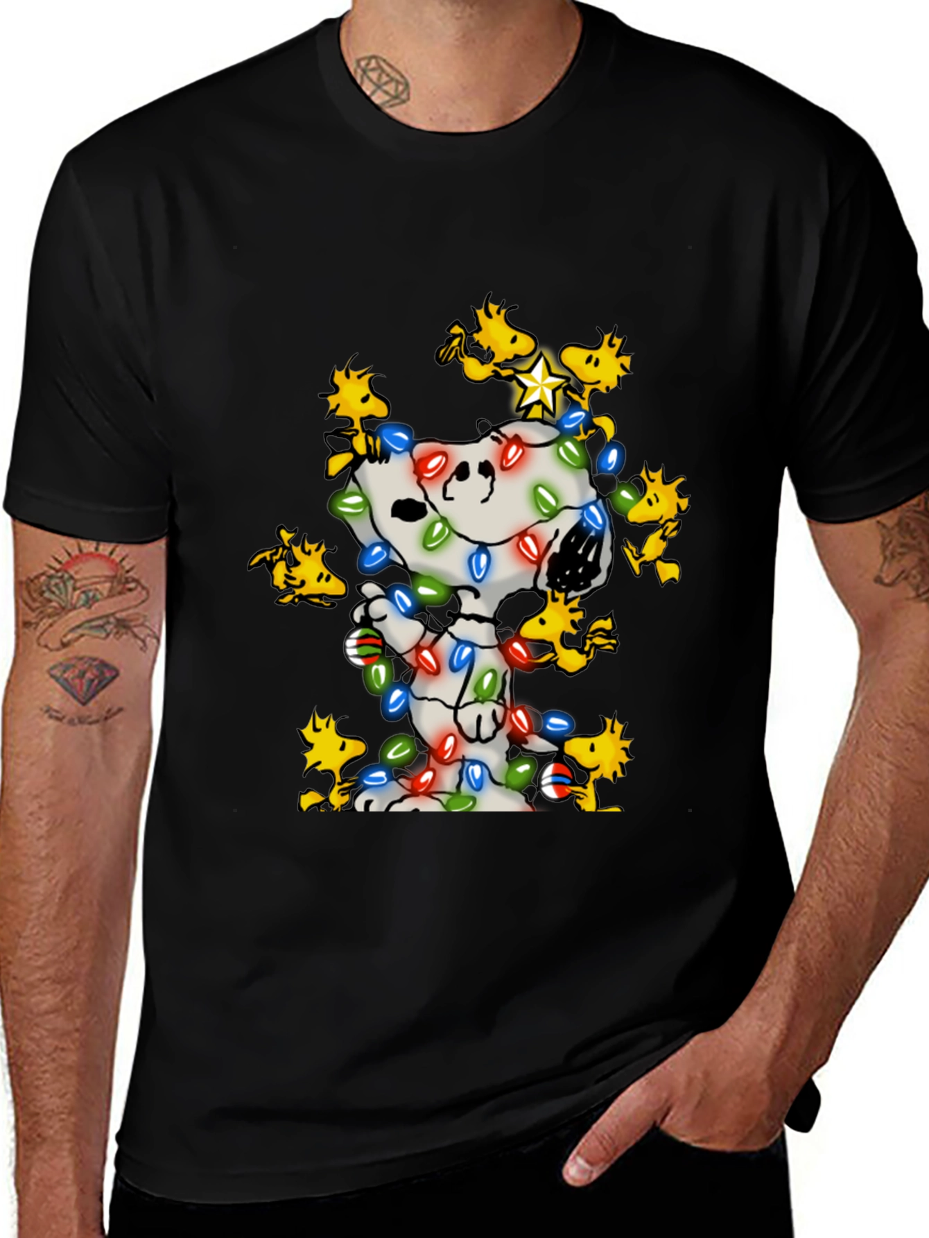 Snoopy & Woodstock Christmas Lights T-Shirt