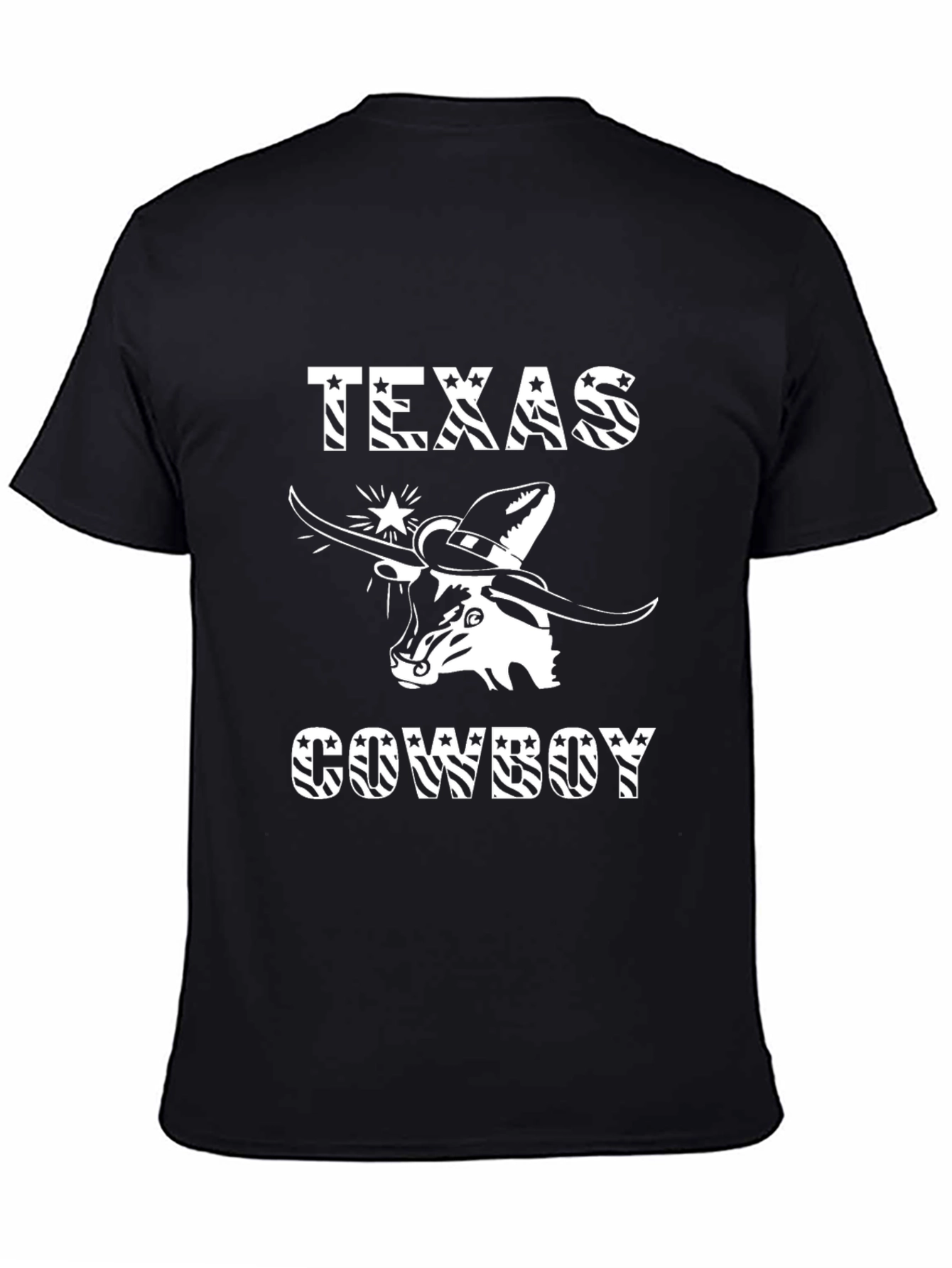 Texas Cowboy Graphic T-Shirt - Black