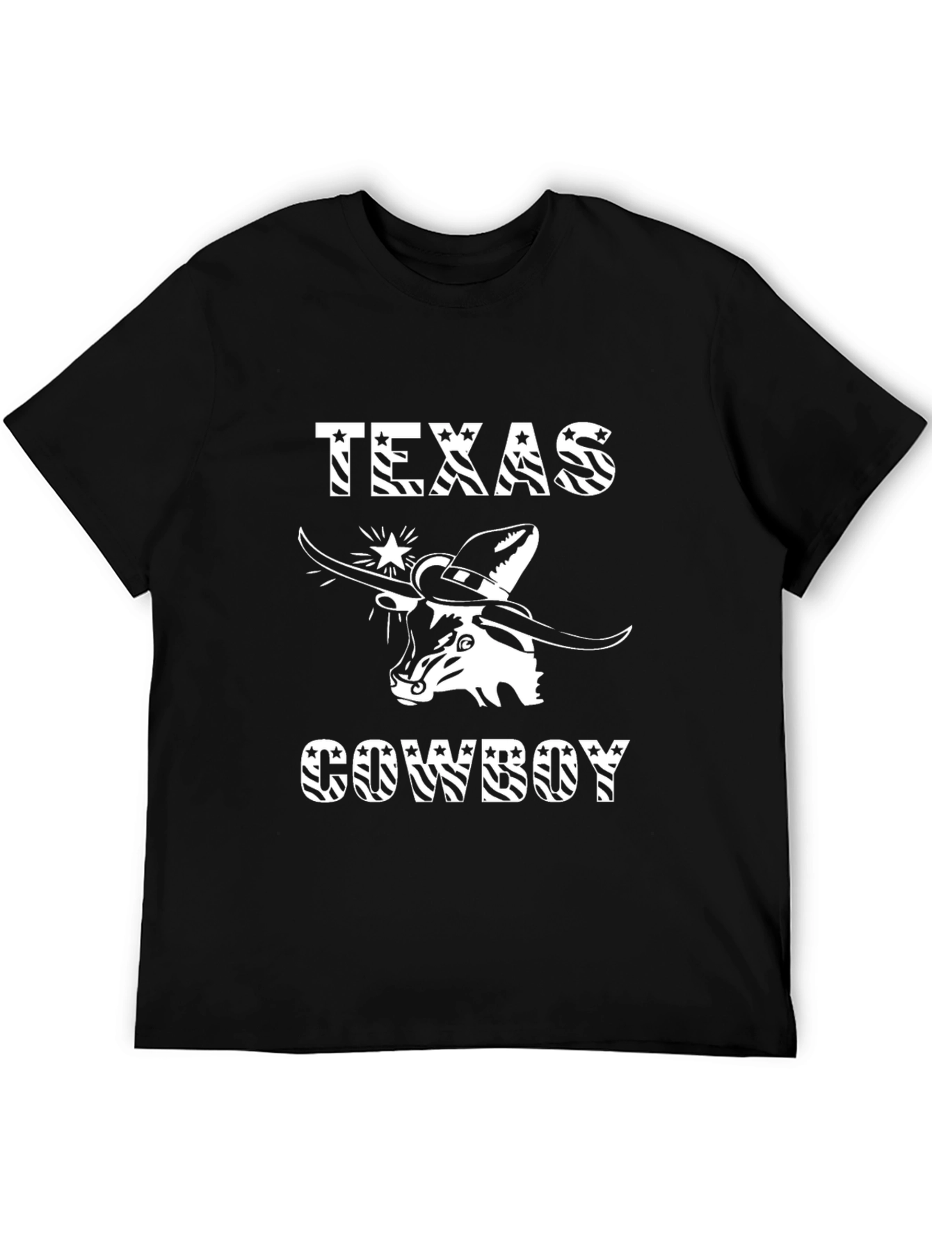 Texas Cowboy Graphic T-Shirt - Black