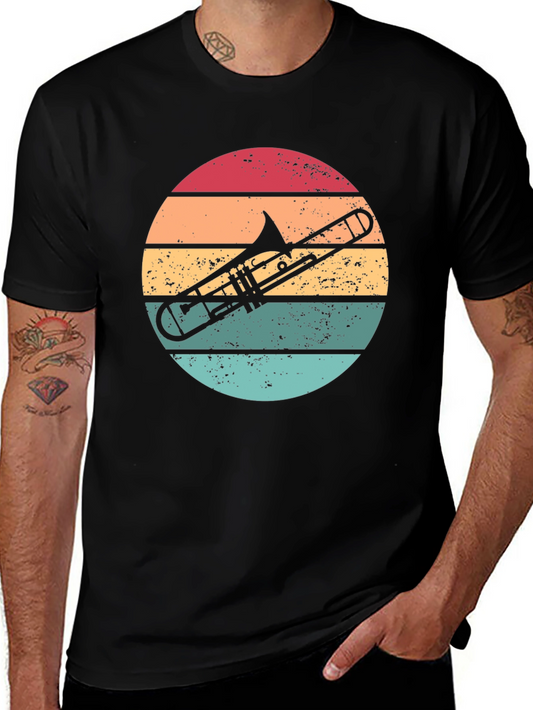 Vintage Trombone Sunset Graphic T-Shirt