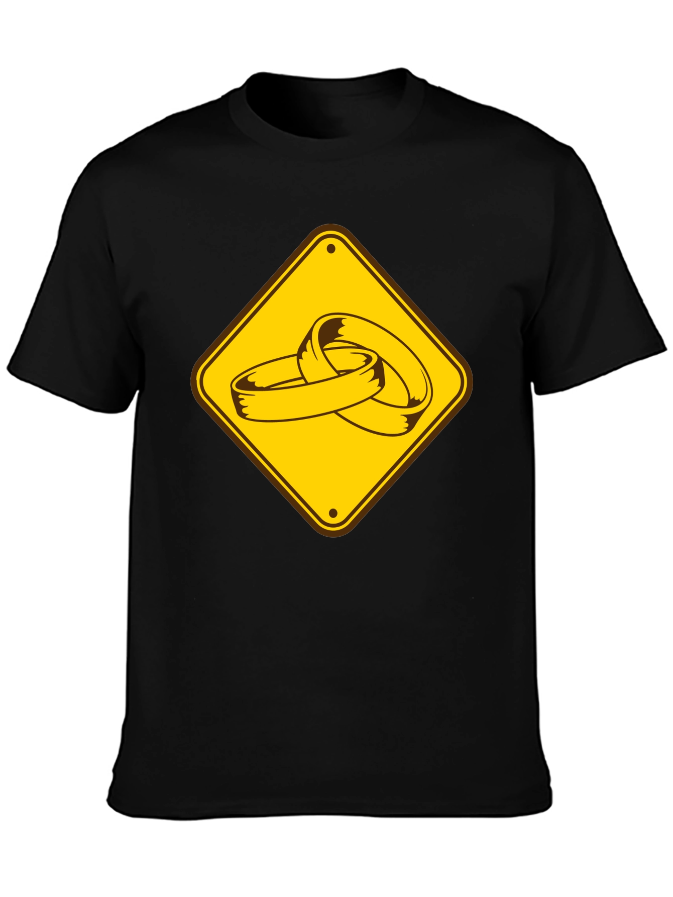 Wedding Ring Crossing Sign Graphic Tee