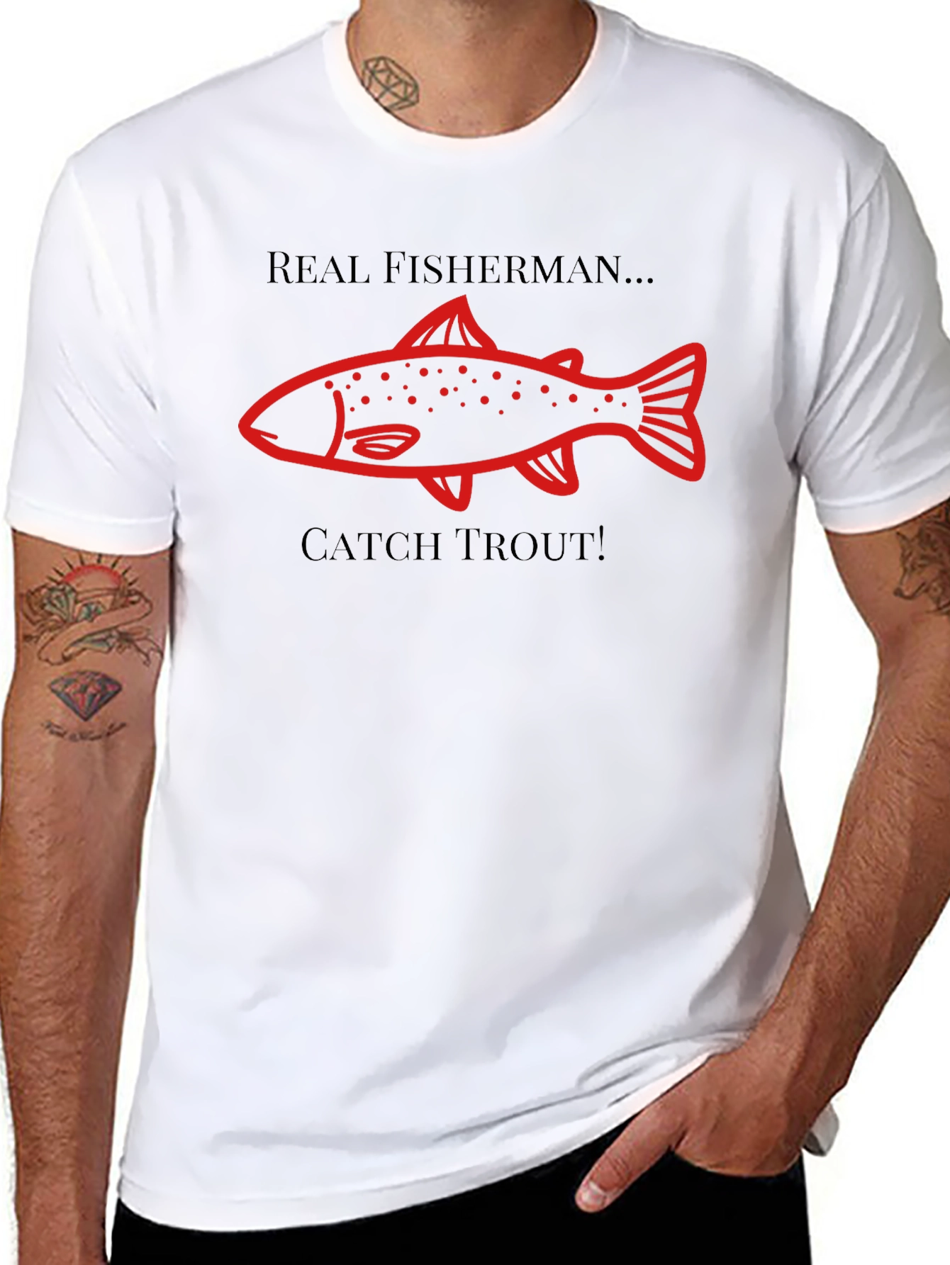 Real Fisherman Catch Trout Graphic T-Shirt