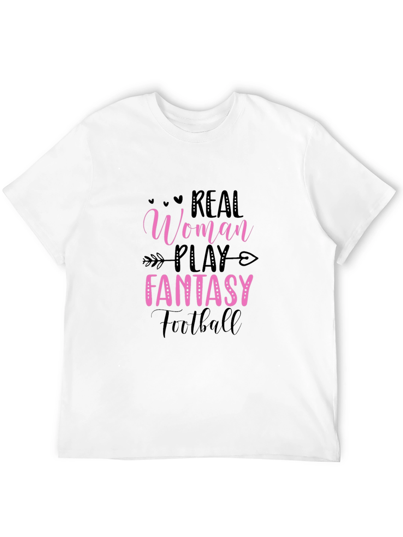 Real Women Play Fantasy Football Black Tee