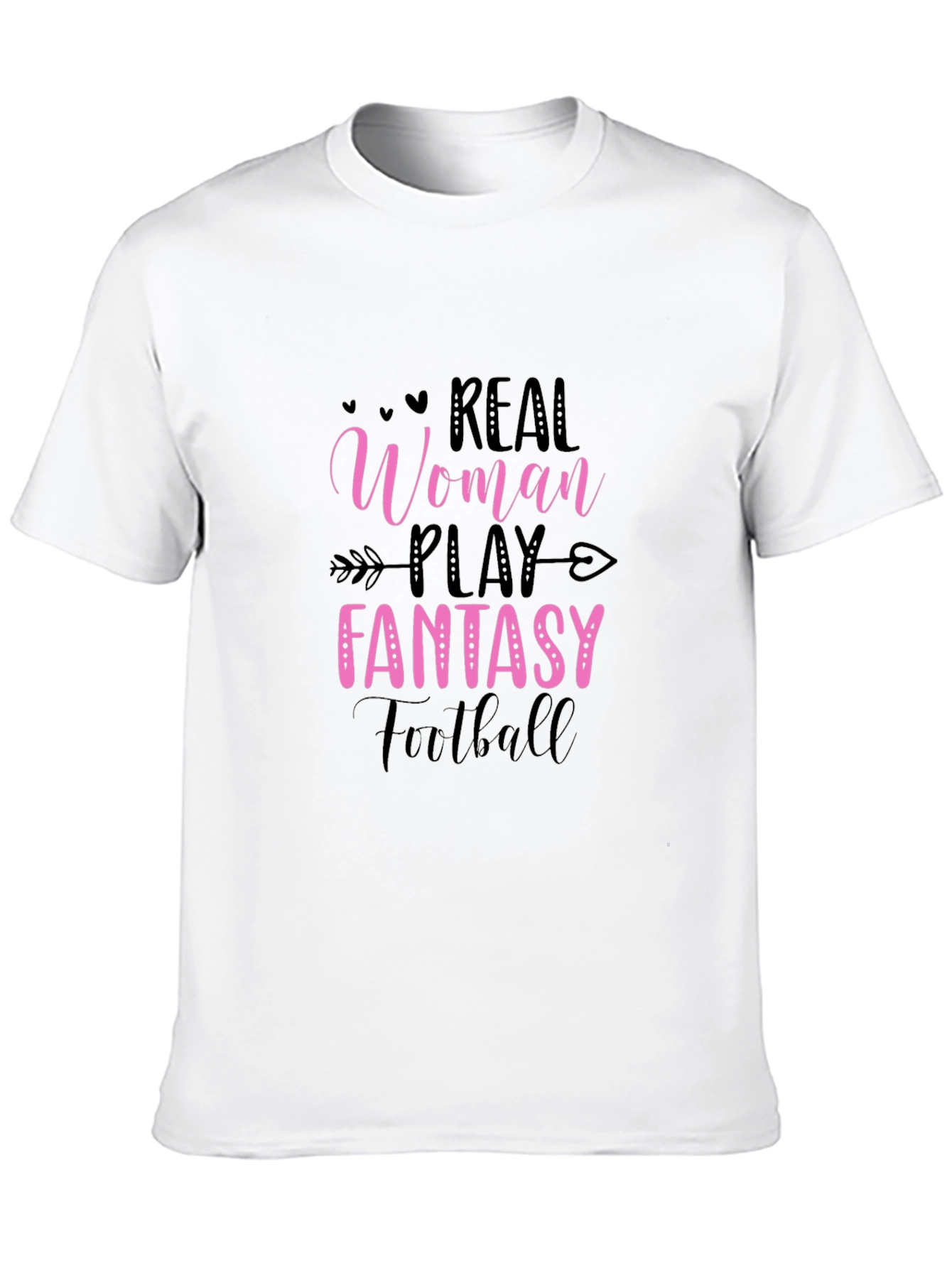 Real Women Play Fantasy Football Black Tee
