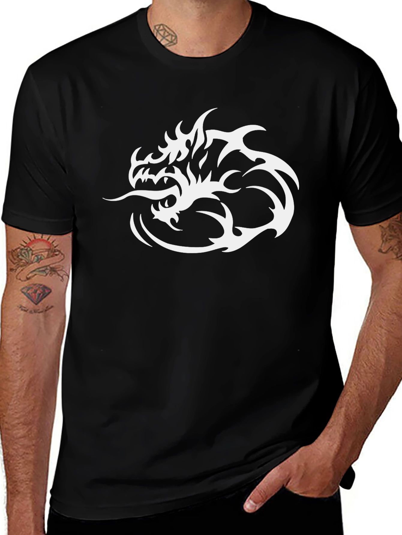 Dragon Graphic Tee - Stylish Black Cotton Shirt