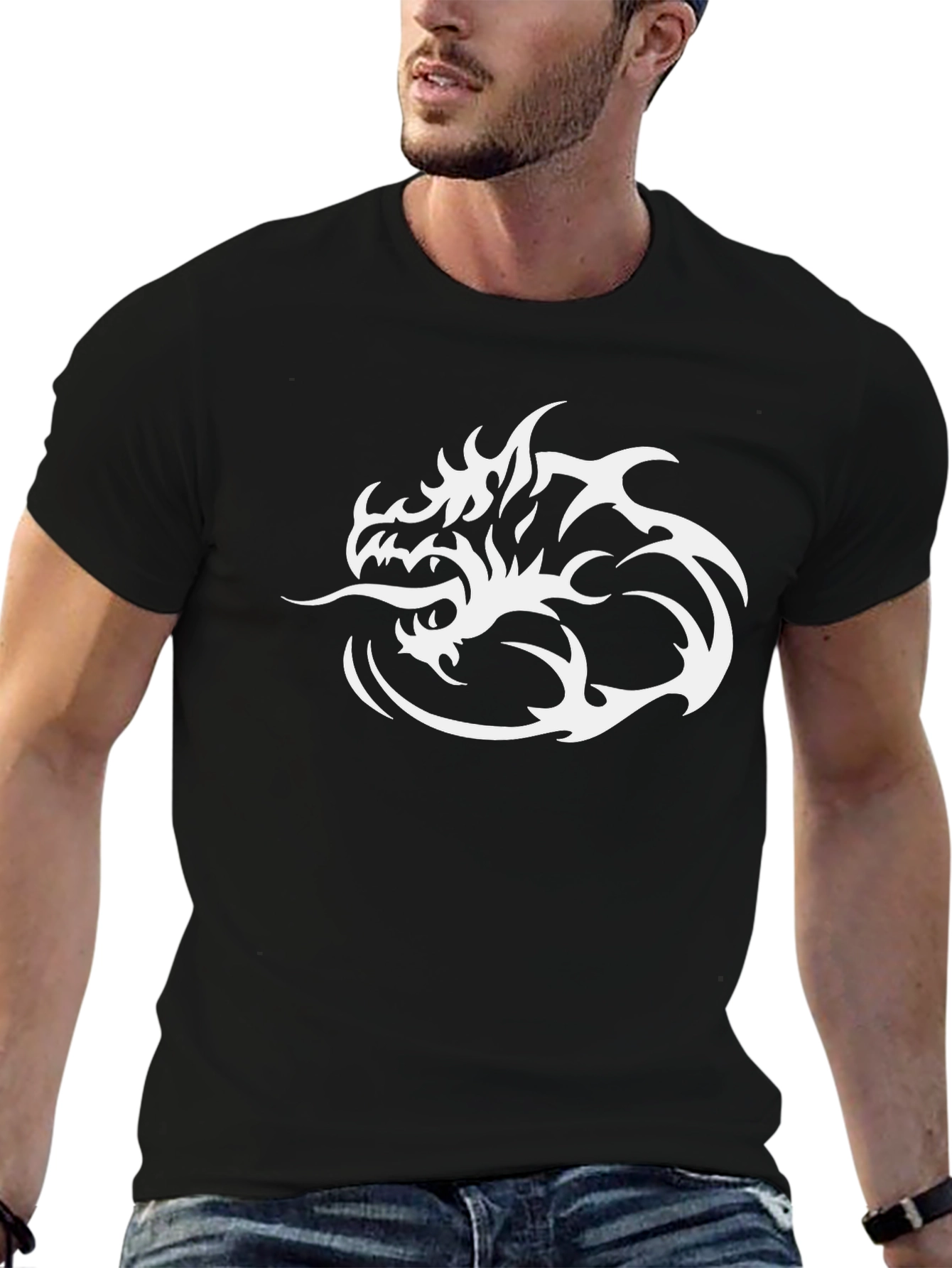 Dragon Graphic Tee - Stylish Black Cotton Shirt